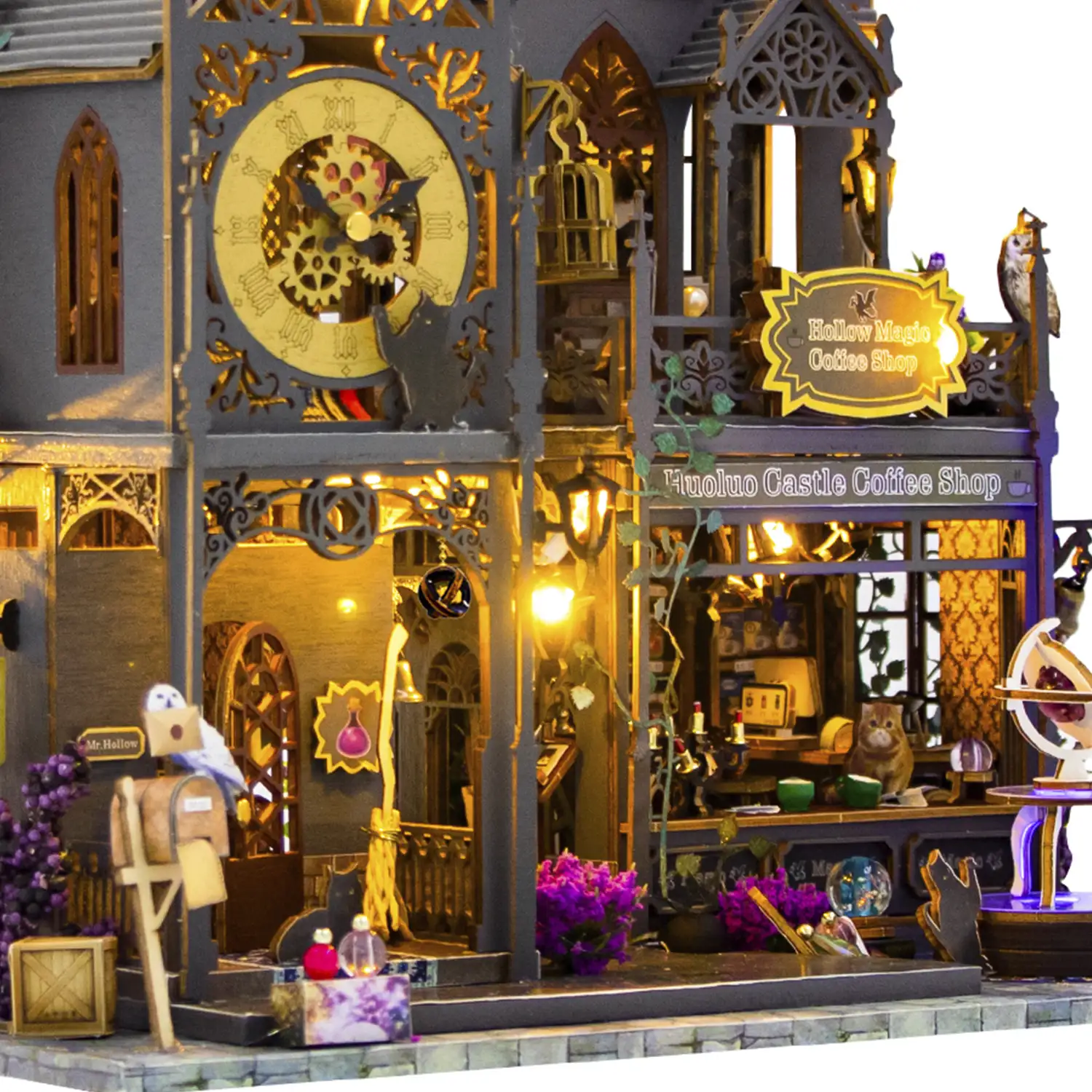Cafetería Mágia Vacía. Maqueta 3D realista con gran detalle y luces led.