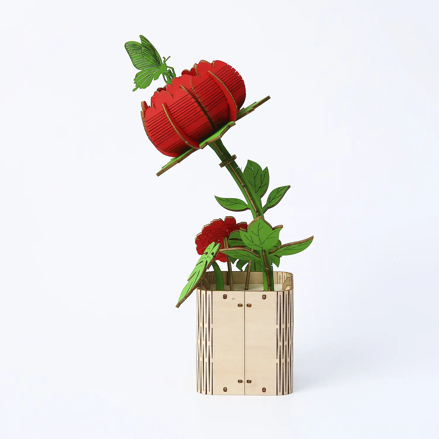 Maqueta de Madera 3D, diseño de Peonía. 116 piezas.