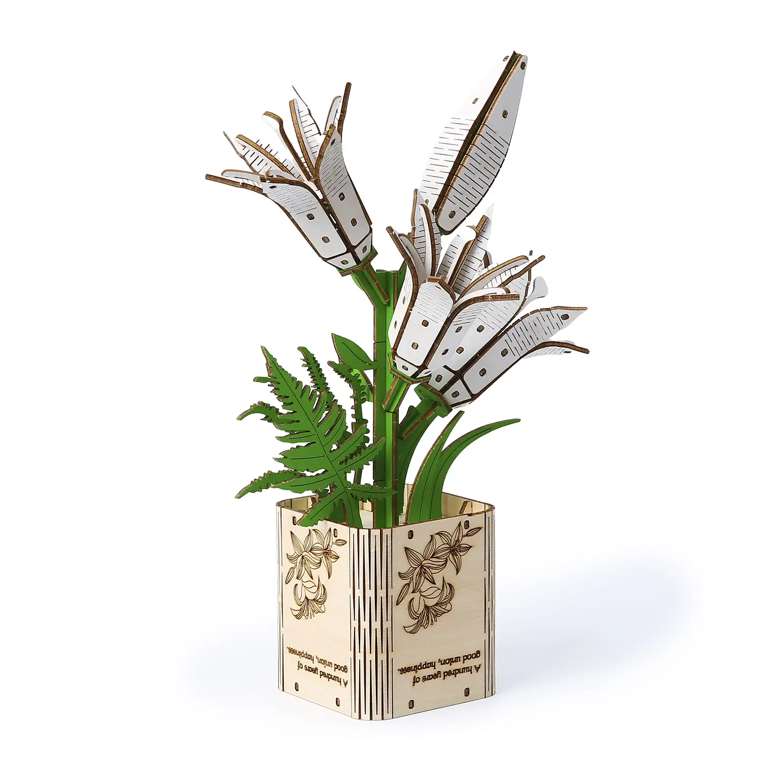 Maqueta de Madera 3D, diseño de Lirio. 136 piezas.