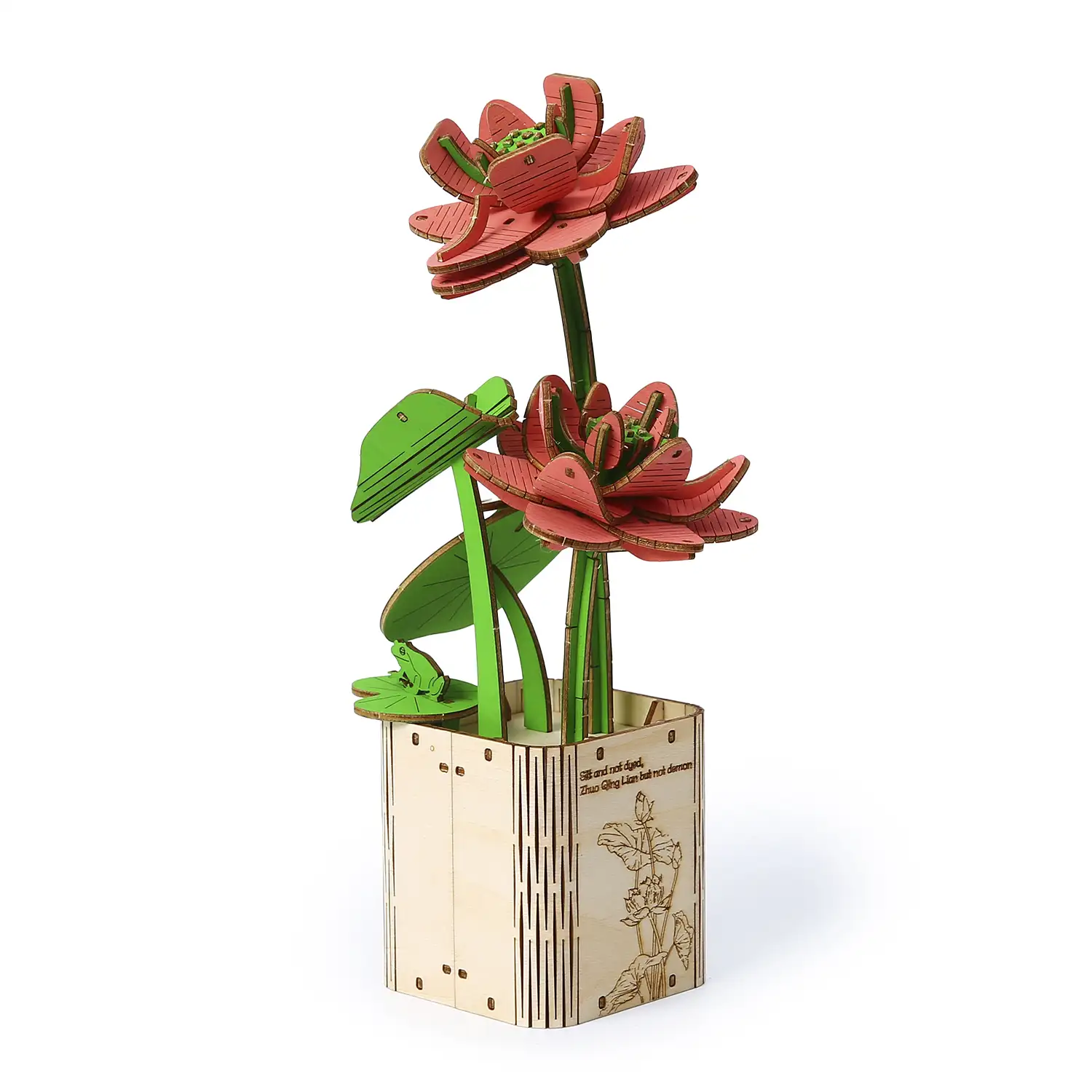 Maqueta de Madera 3D, diseño de Loto. 107 piezas.
