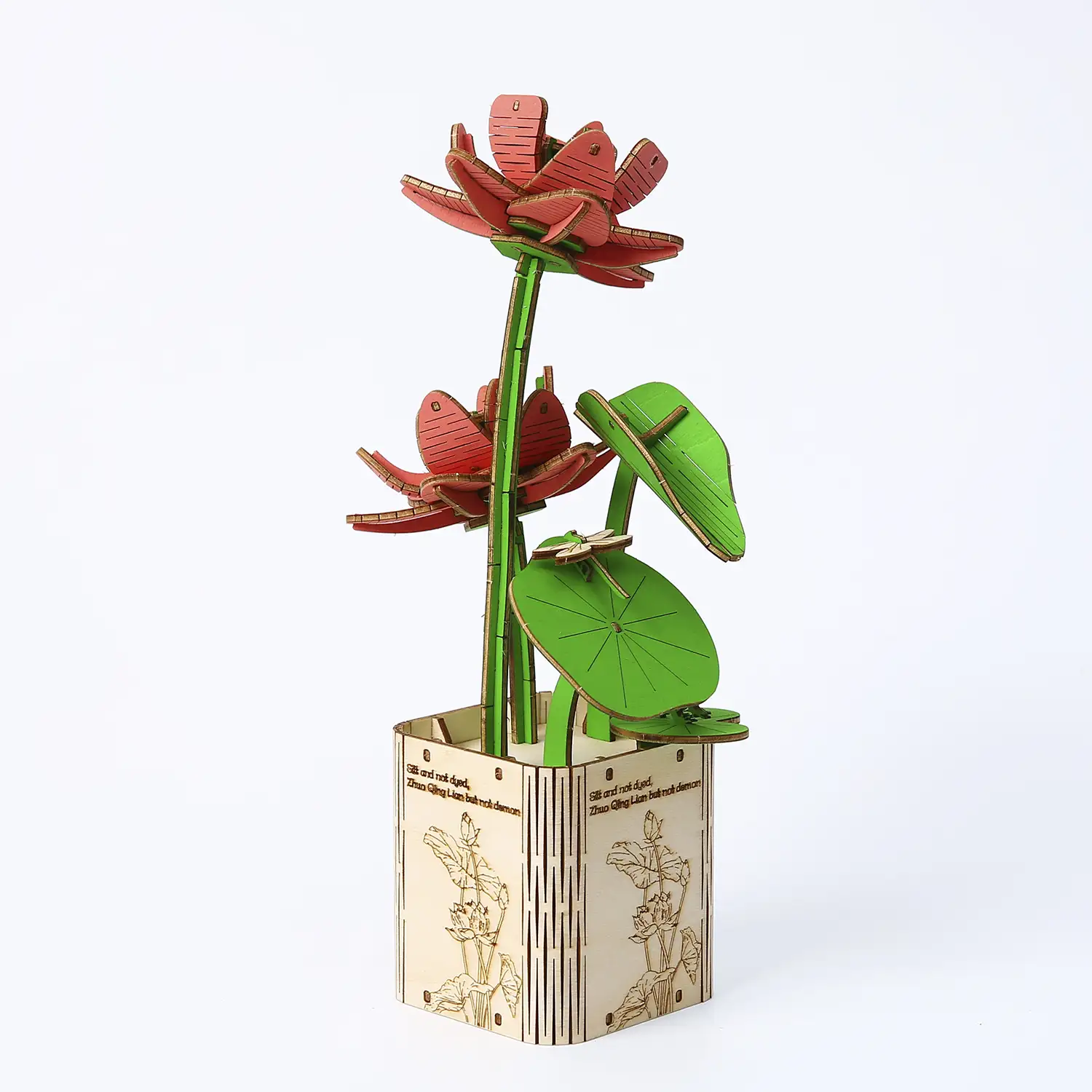 Maqueta de Madera 3D, diseño de Loto. 107 piezas.