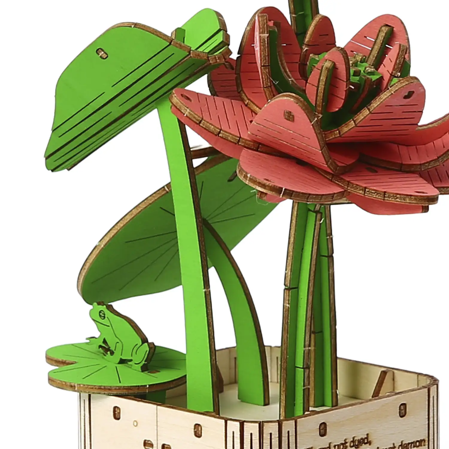 Maqueta de Madera 3D, diseño de Loto. 107 piezas.