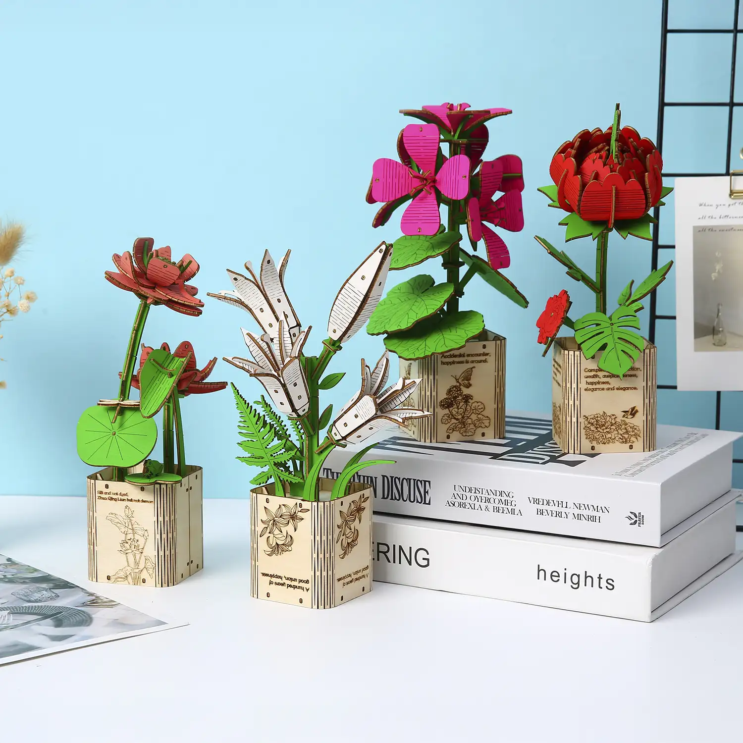 Maqueta de Madera 3D, diseño de Loto. 107 piezas.