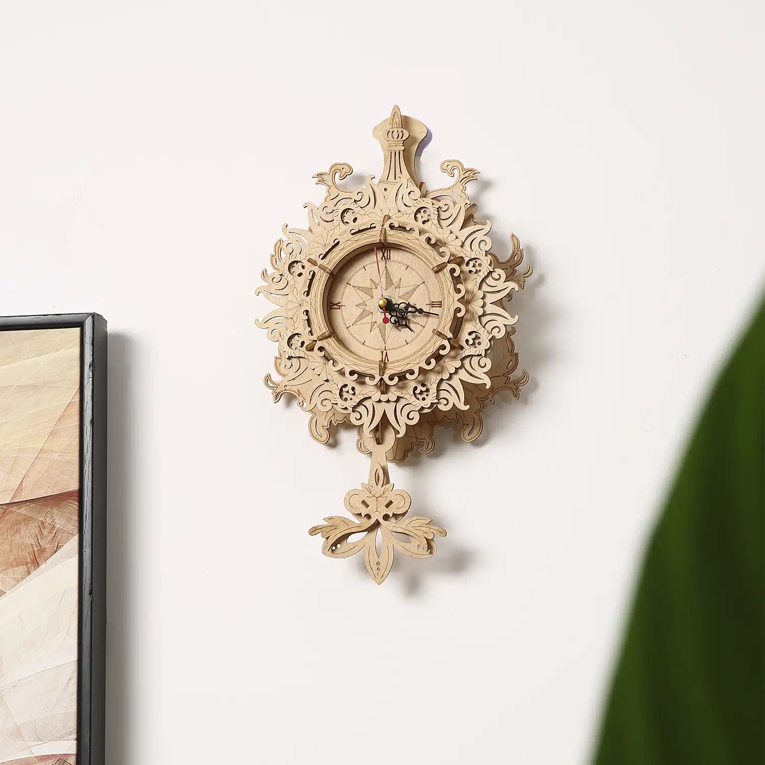 Maqueta de Madera 3D, diseño de Reloj de pared antiguo. 36 piezas.