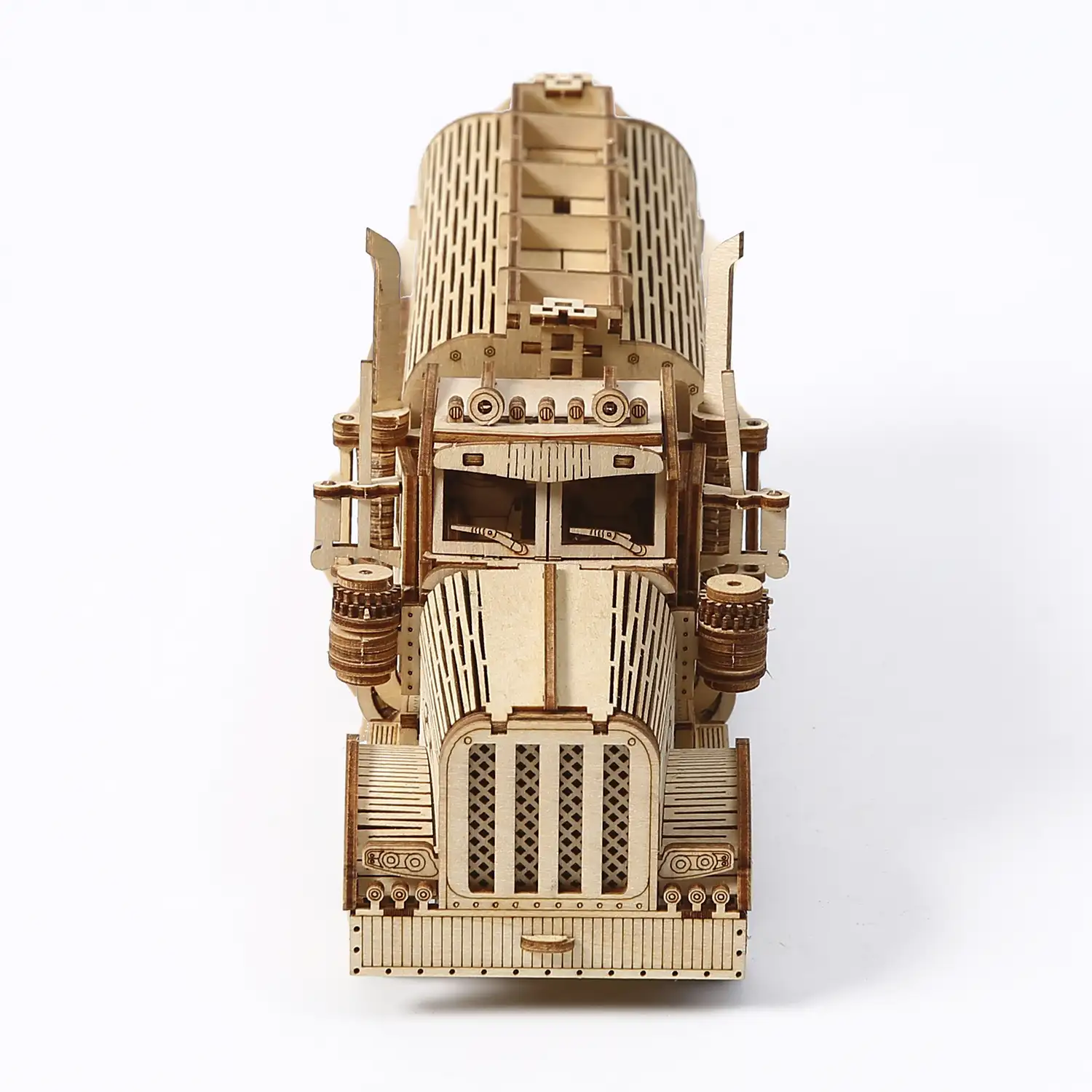 Maqueta de Madera 3D, diseño de Camión Cisterna Grande con movimiento mecánico. 307 piezas.