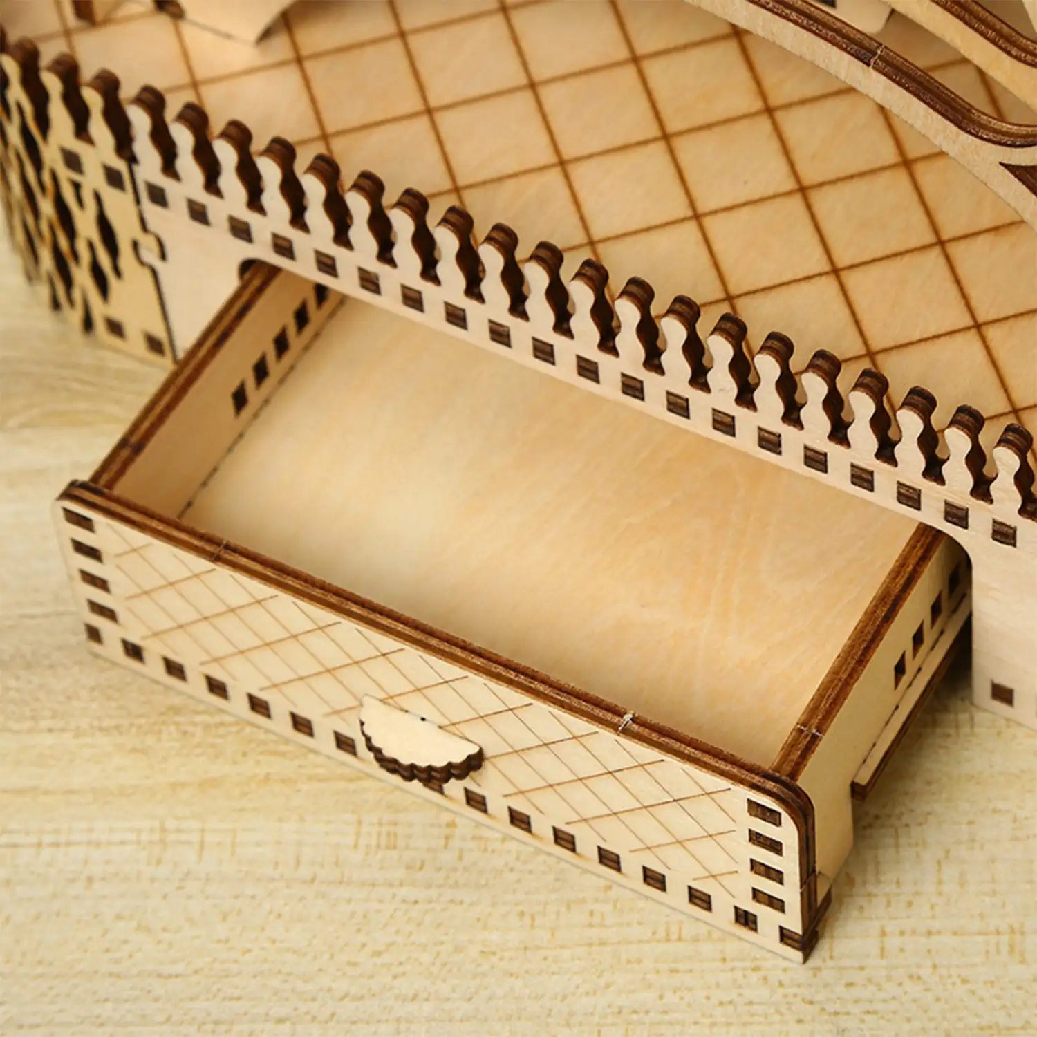 Maqueta de Madera 3D, diseño de Noria con movimiento mecánico y música. 207 piezas.