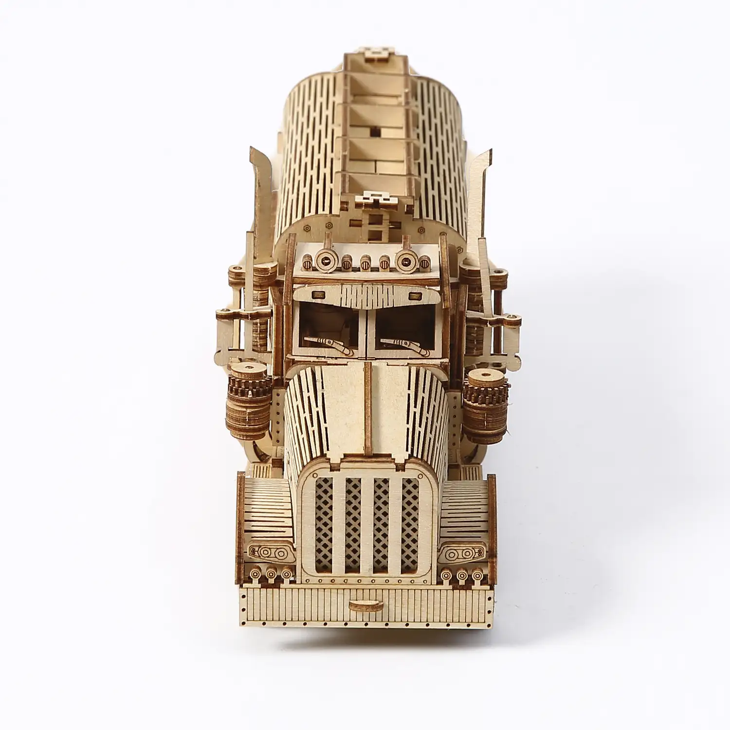 Maqueta de Madera 3D, diseño de Camión Cisterna con movimiento mecánico. 307 piezas.