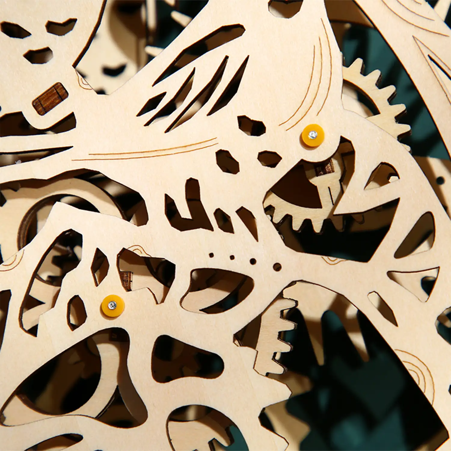 Maqueta de Madera 3D, diseño de Péndulo Lunar con movimiento mecánico. 121 piezas.