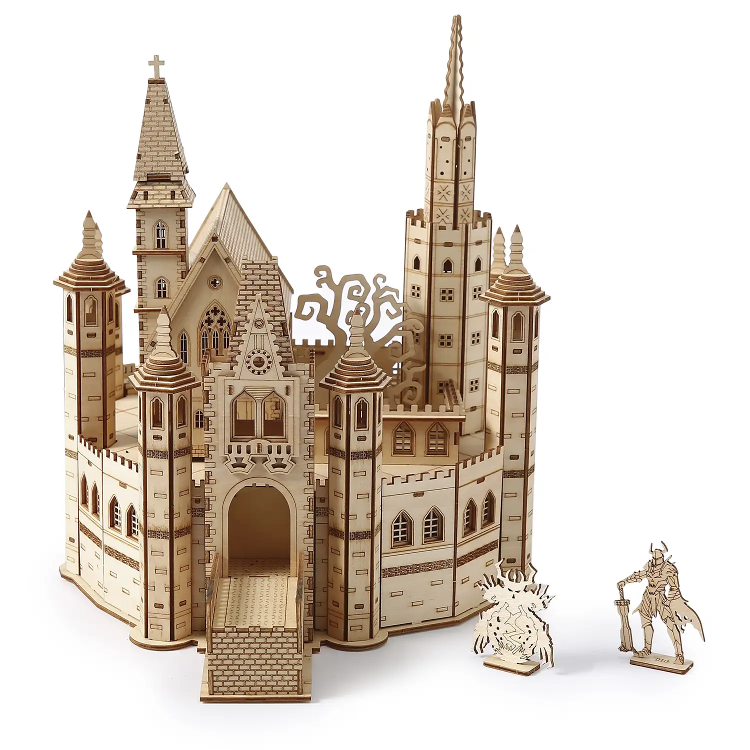 Maqueta de Madera 3D, diseño Castillo perdido: Credo del Caballero. 234 piezas.