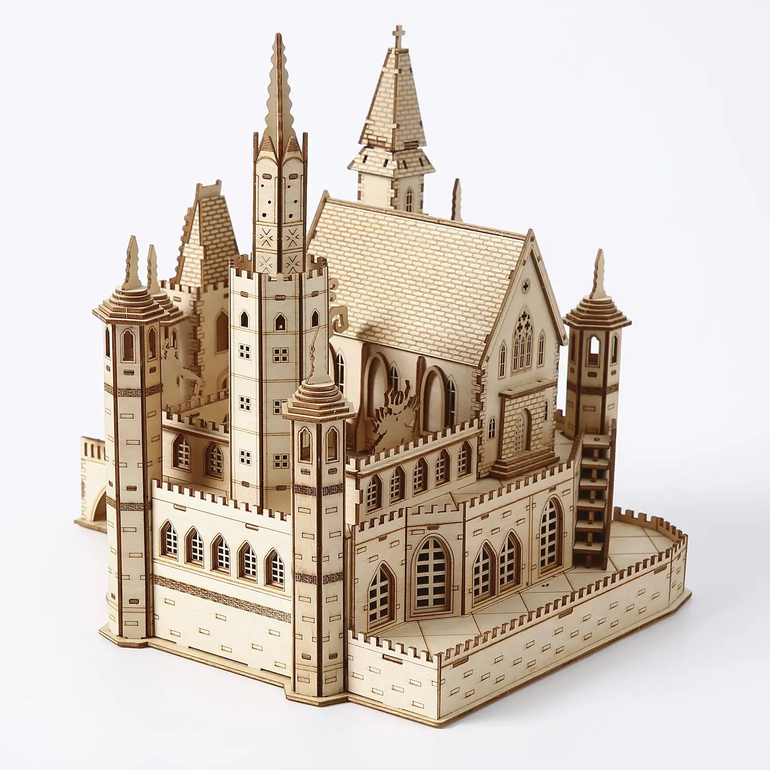 Maqueta de Madera 3D, diseño Castillo perdido: Credo del Caballero. 234 piezas.