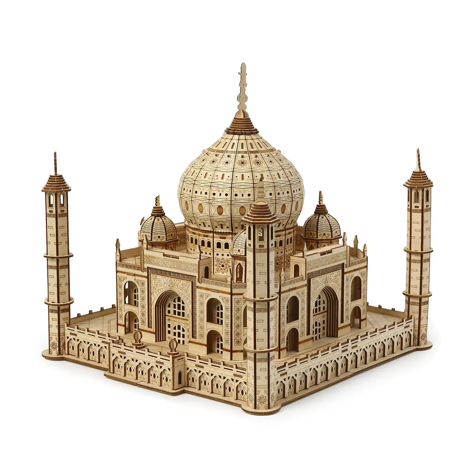 Maqueta de Madera 3D, diseño Taj Mahal. 388 piezas.