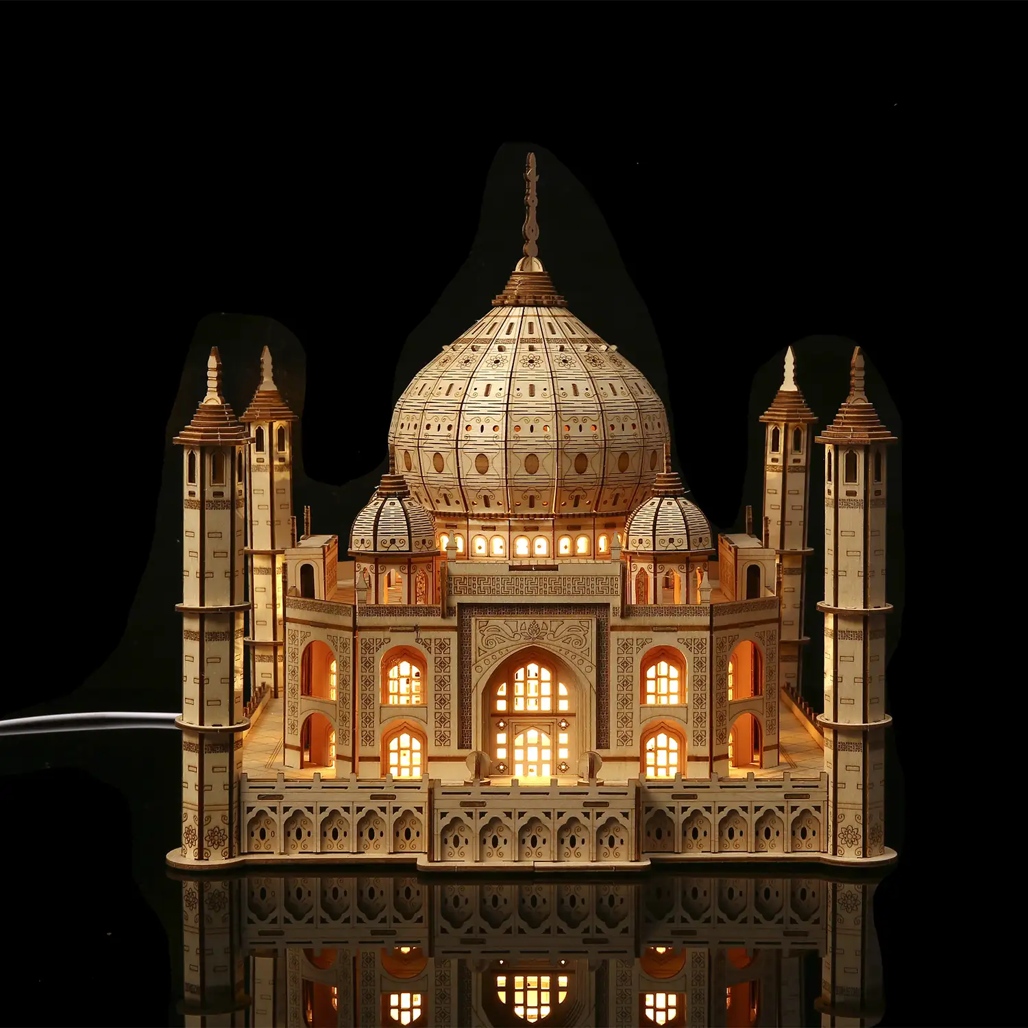 Maqueta de Madera 3D, diseño Taj Mahal. 388 piezas.