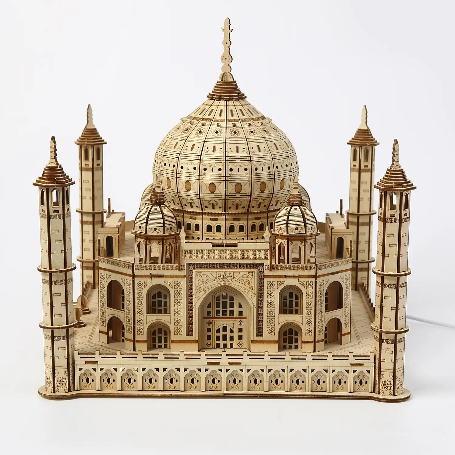 Maqueta de Madera 3D, diseño Taj Mahal. 388 piezas.