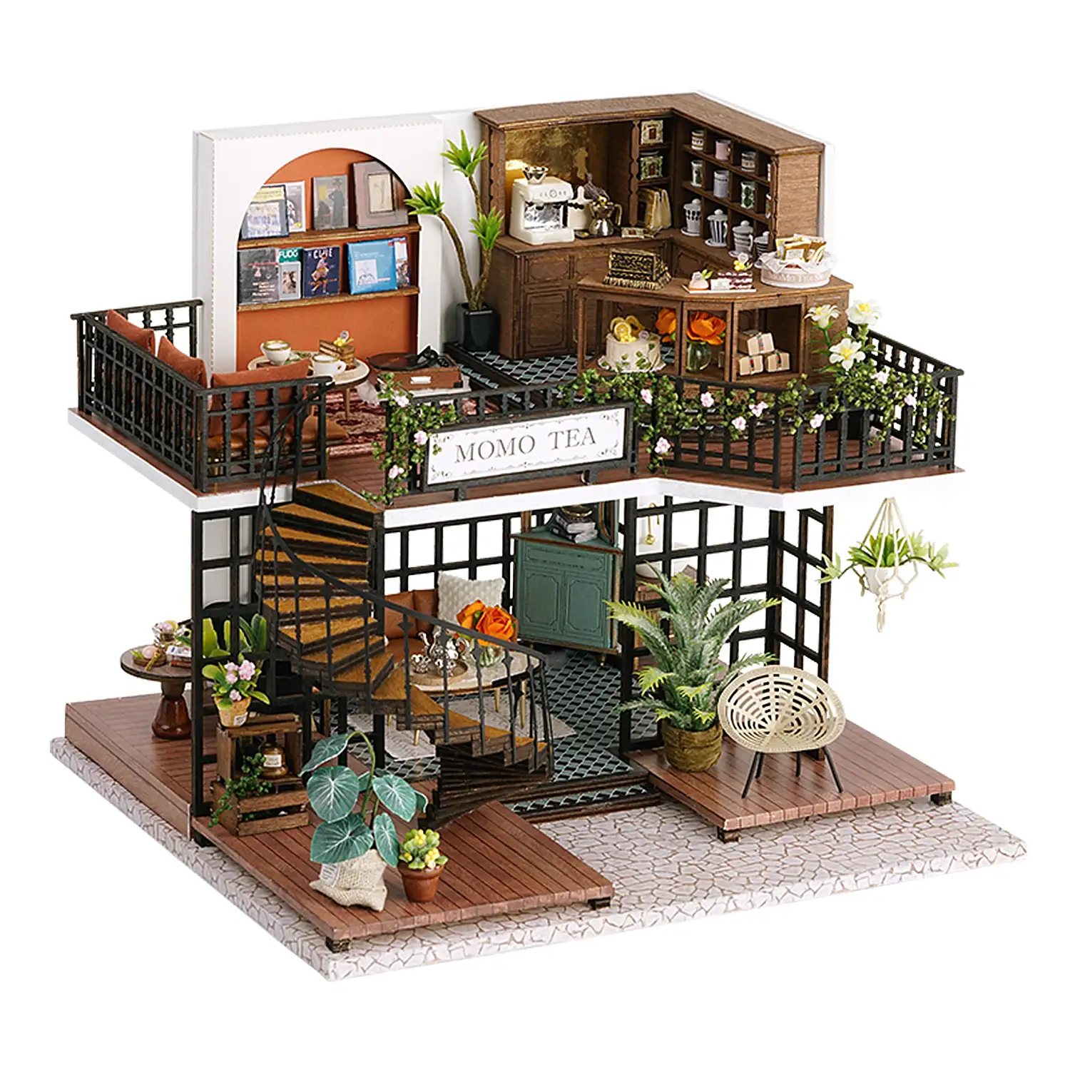 Salón del Té de Momo. Maqueta 3D realista con gran detalle y luces led.