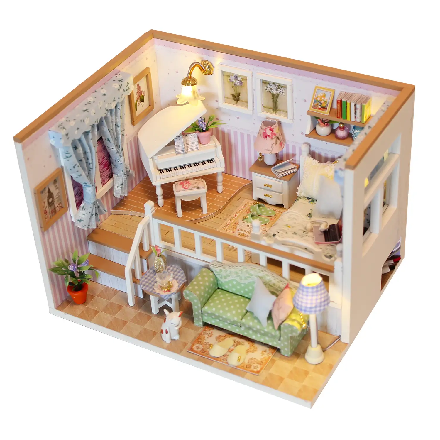 Habitación Porque te conocí. Maqueta 3D realista con gran detalle y luces led.