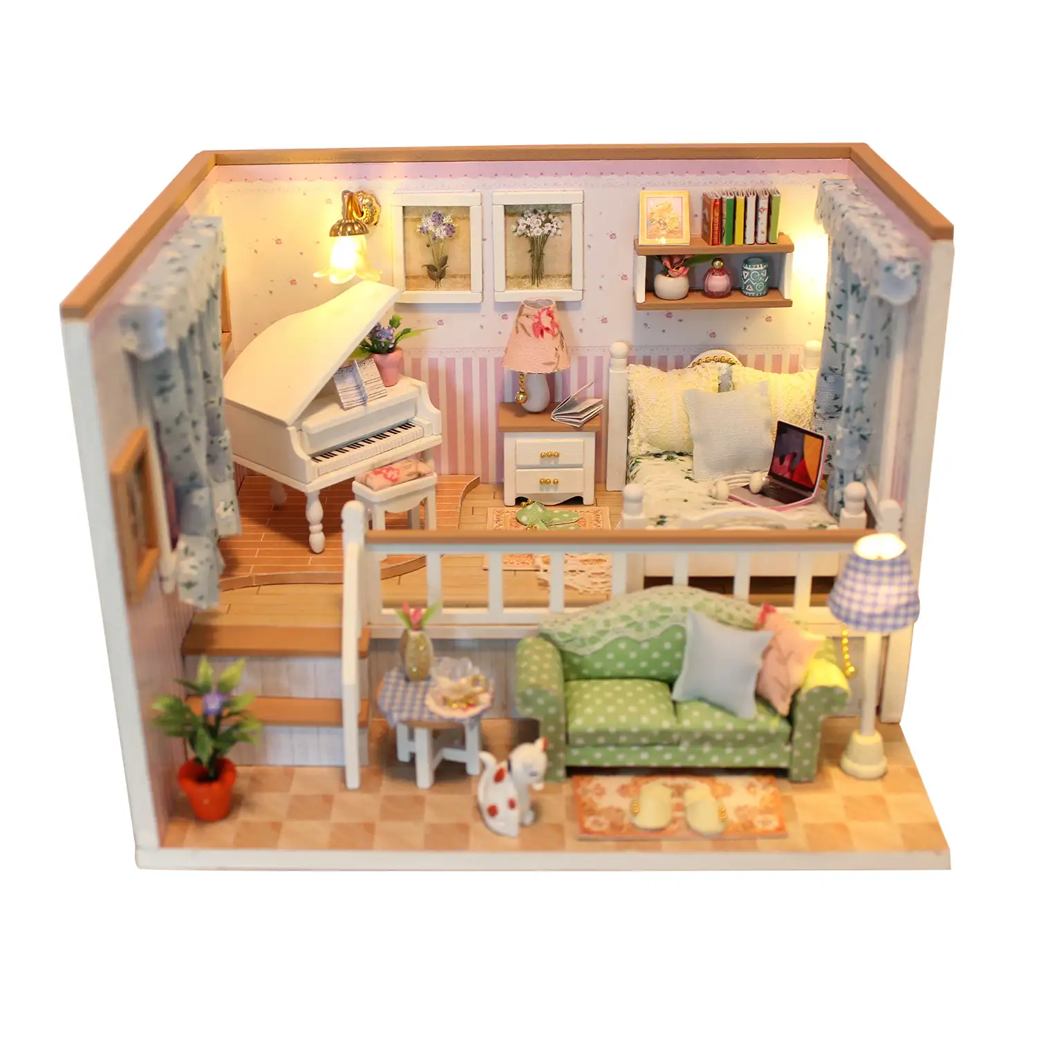 Habitación Porque te conocí. Maqueta 3D realista con gran detalle y luces led.