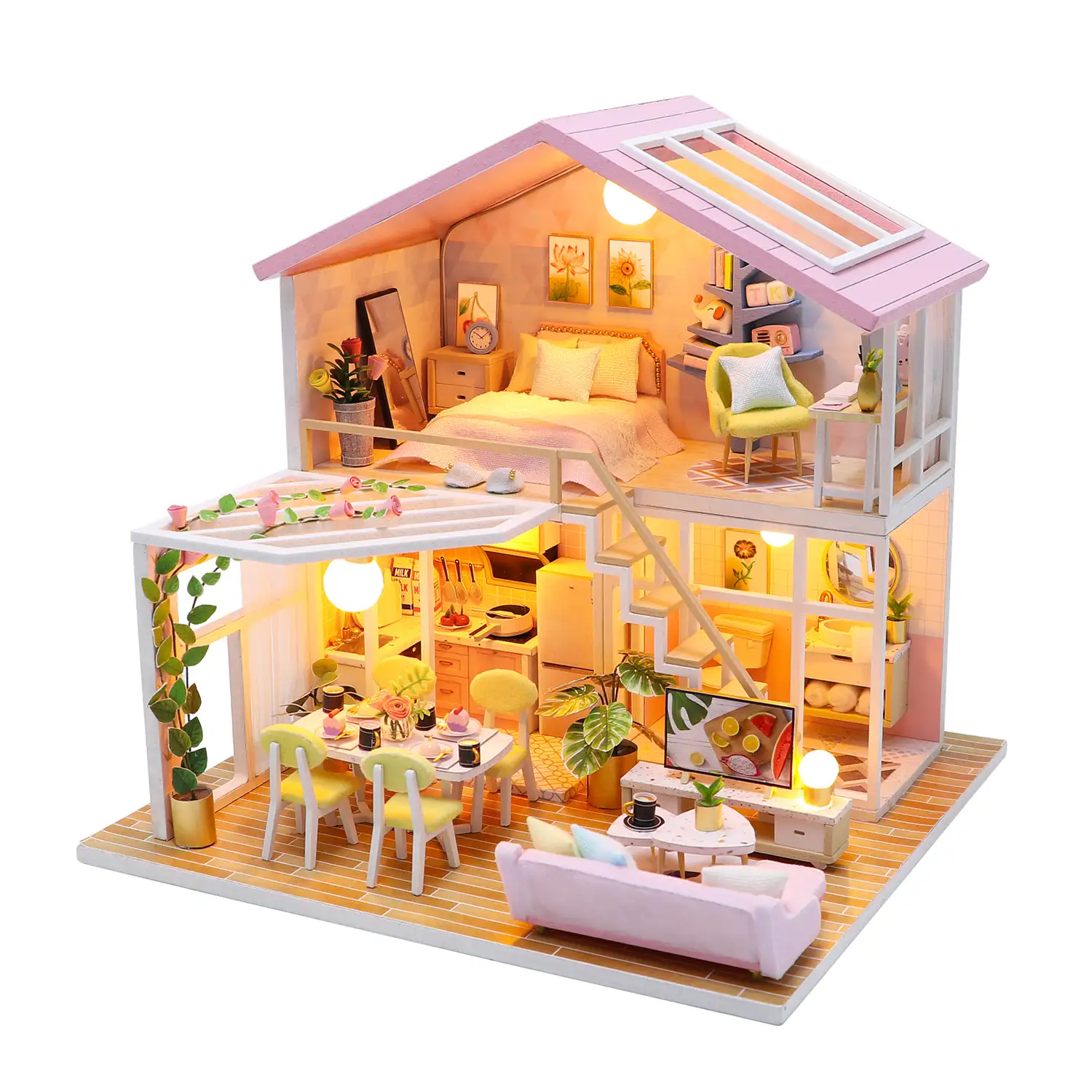 Hogar Luna de miel. Maqueta 3D realista con gran detalle y luces led.