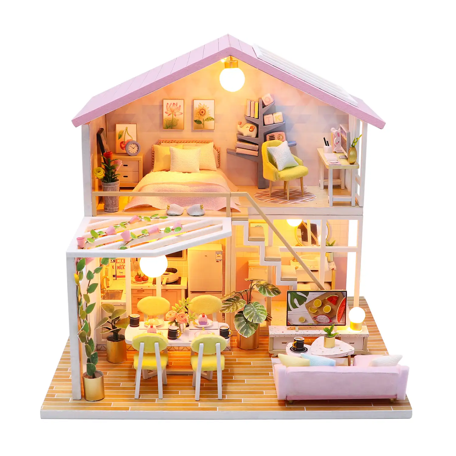 Hogar Luna de miel. Maqueta 3D realista con gran detalle y luces led.