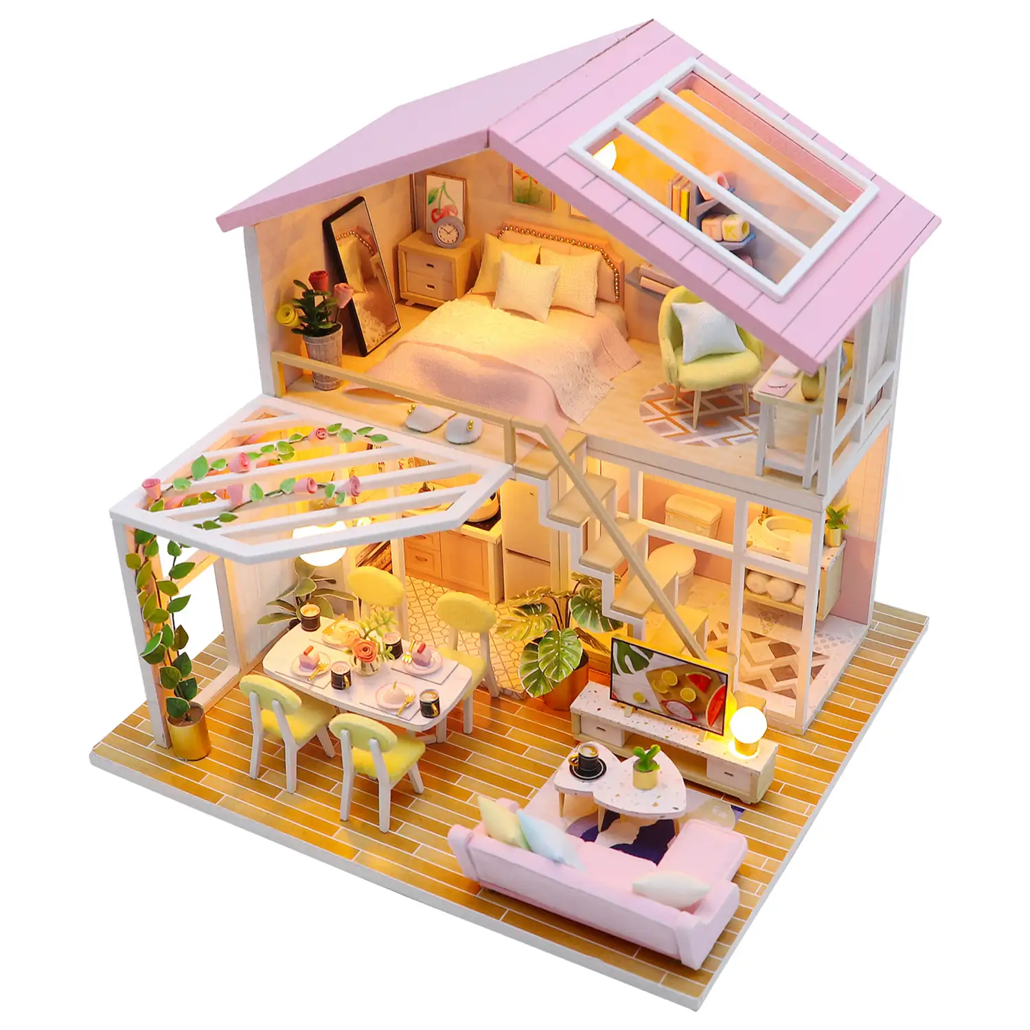 Hogar Luna de miel. Maqueta 3D realista con gran detalle y luces led.