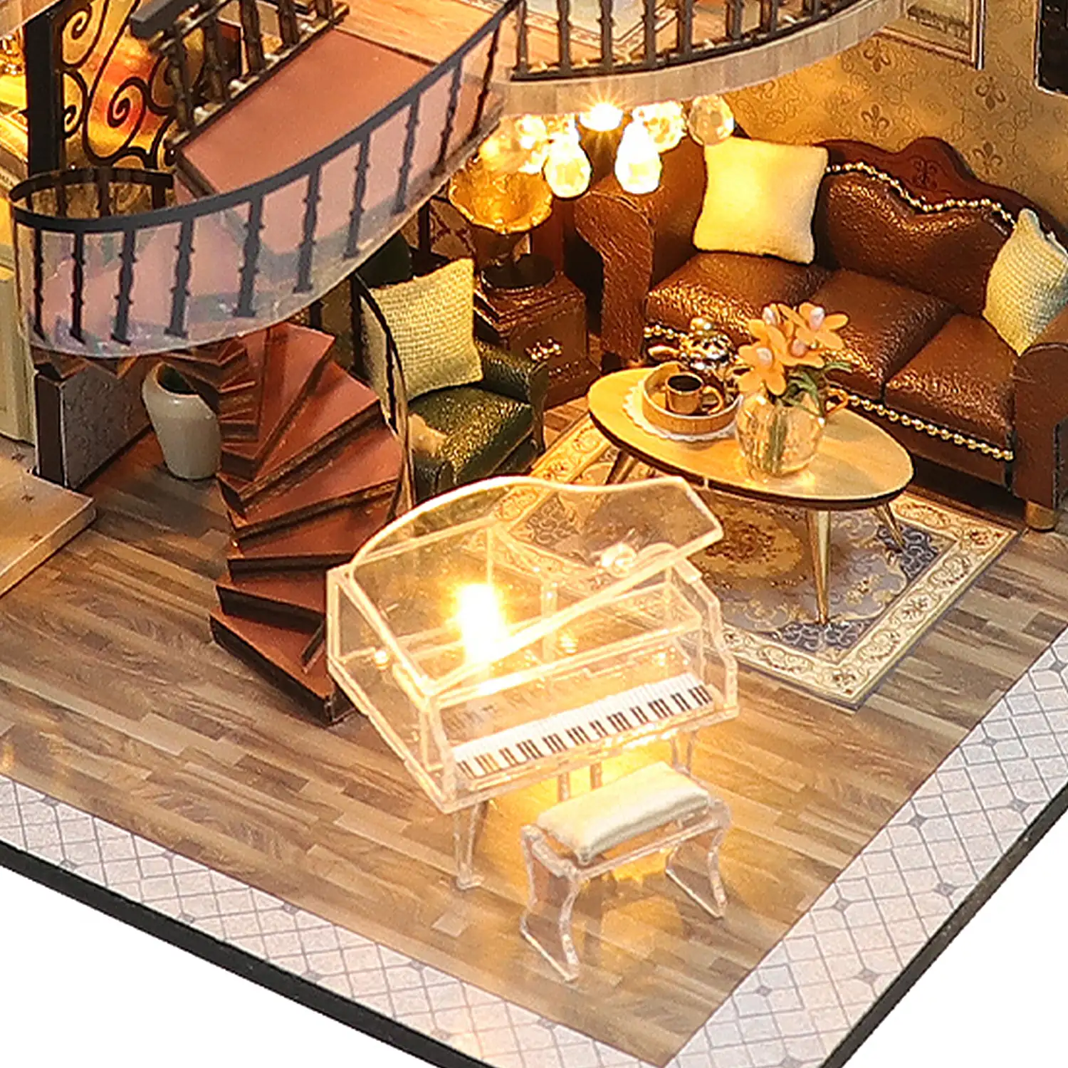 Pabellón de ensueño. Maqueta 3D realista con gran detalle y luces led.