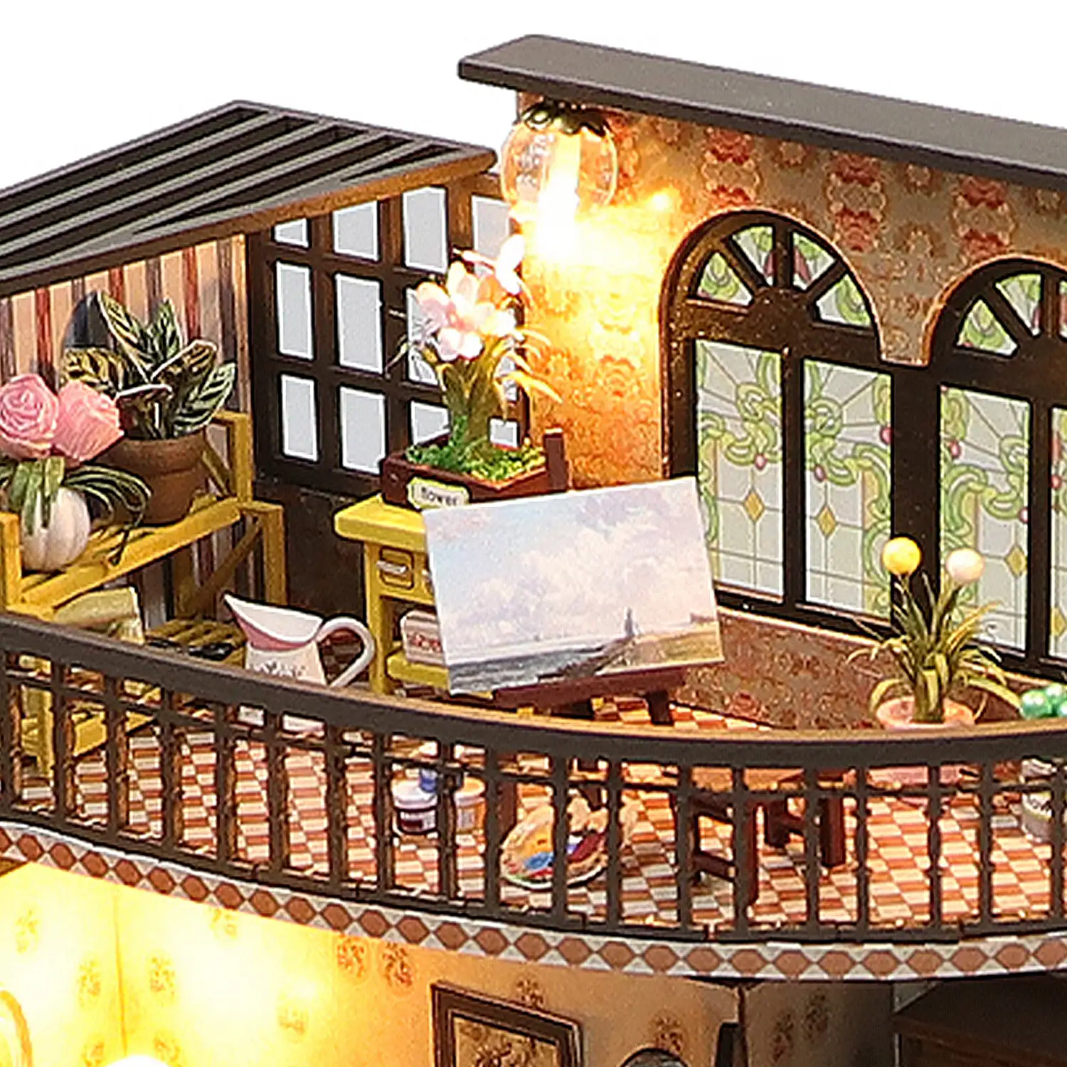 Pabellón de ensueño. Maqueta 3D realista con gran detalle y luces led.