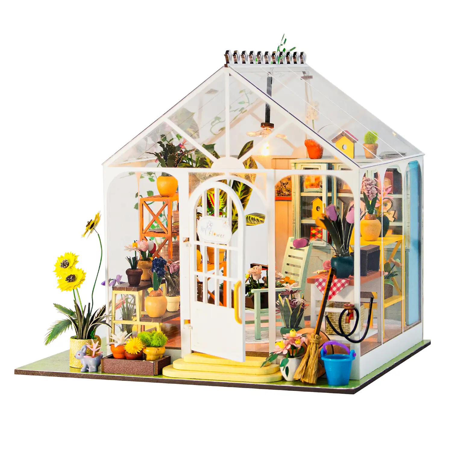 Invernadero Flores del sol. Maqueta 3D realista con gran detalle y luces led.