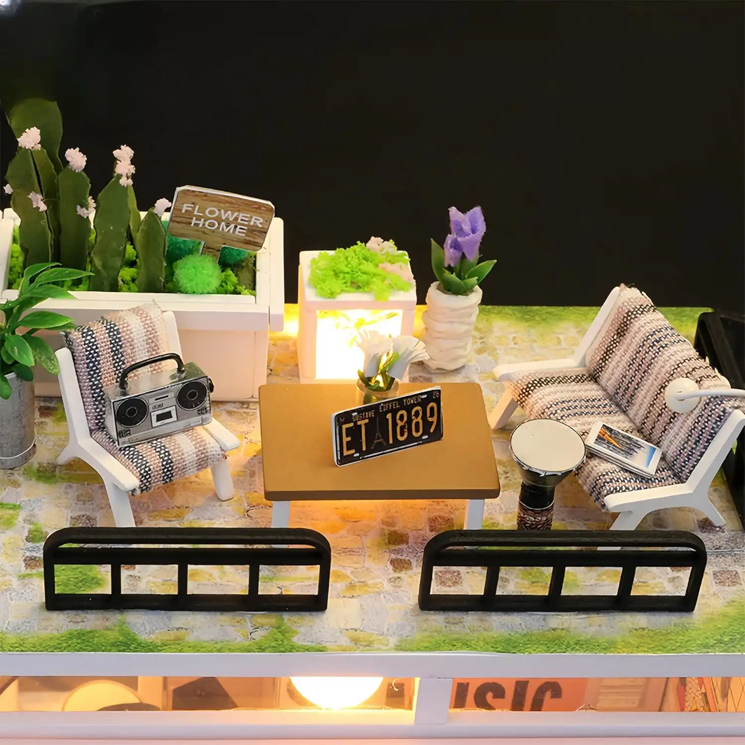 Estudio de música. Maqueta 3D realista con gran detalle y luces led.