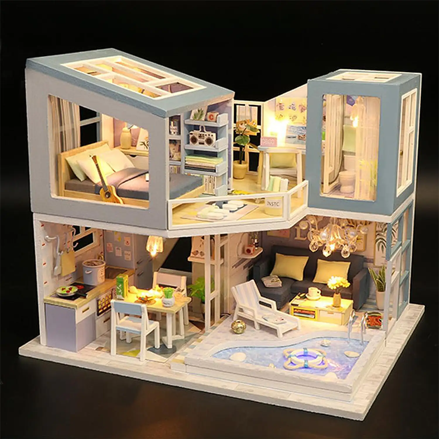 Hogar Primera mirada. Maqueta 3D realista con gran detalle y luces led.