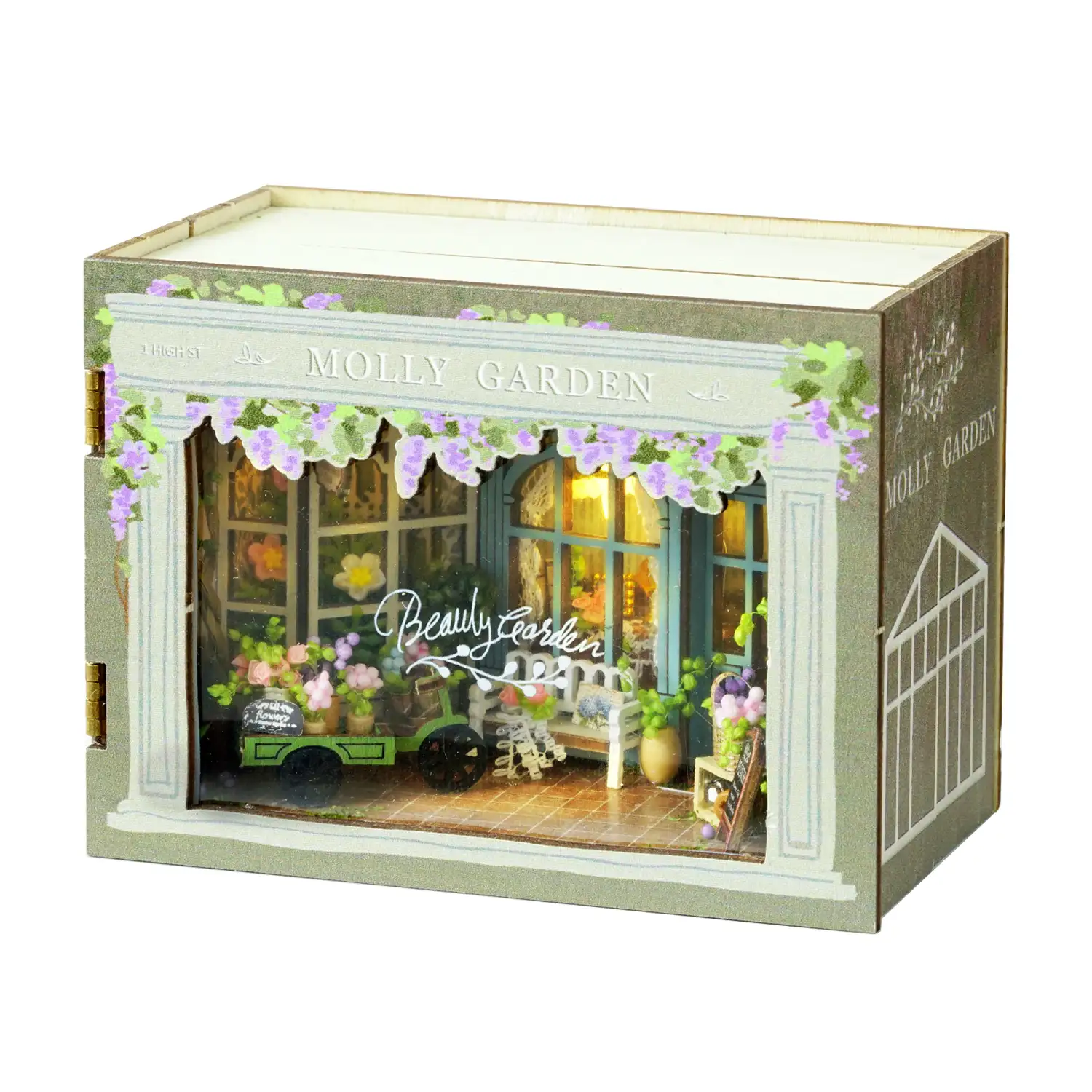 Colección Cubo fantástico, Jardín de Molly. Maqueta plegable 3D realista con gran detalle y luces led.