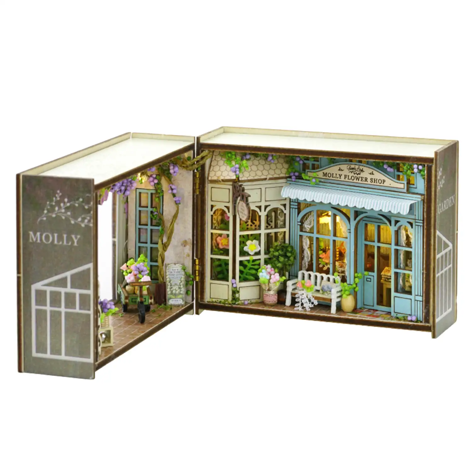 Colección Cubo fantástico, Jardín de Molly. Maqueta plegable 3D realista con gran detalle y luces led.