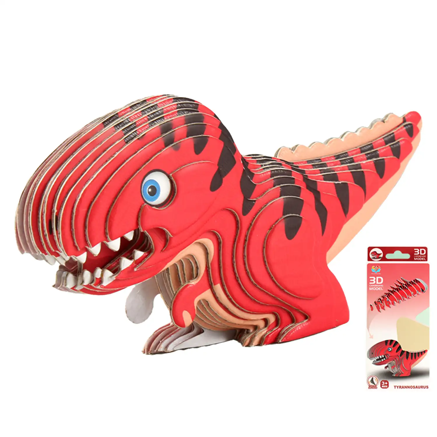 Puzle 3D de cartón con relieve. Diseño de Tyrannosaurus Rex.