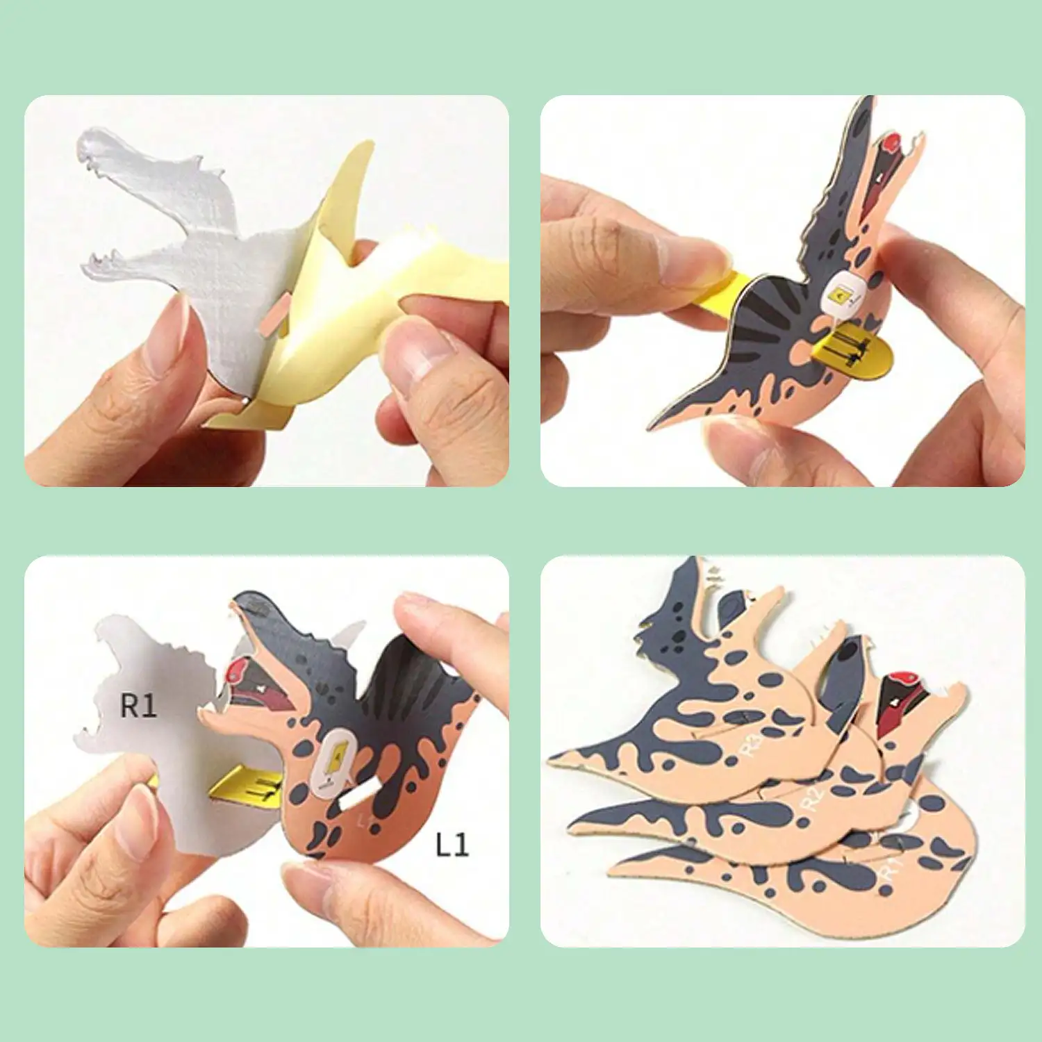 Puzle 3D de cartón con relieve. Diseño de Spinosaurus.