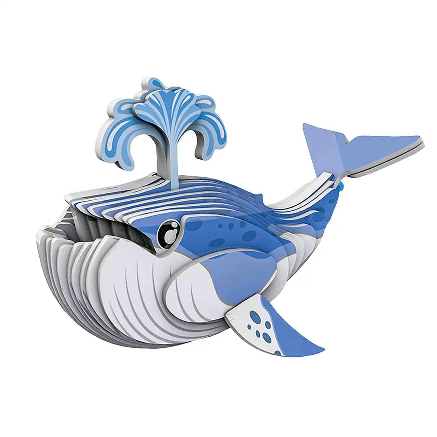 Puzle 3D de cartón con relieve. Diseño de Ballena Azul.