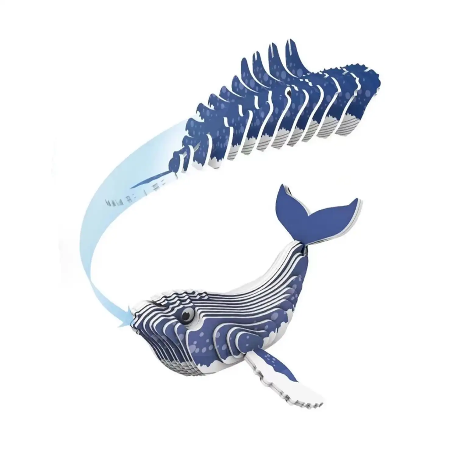 Puzle 3D de cartón con relieve. Diseño de Ballena Jorobada.