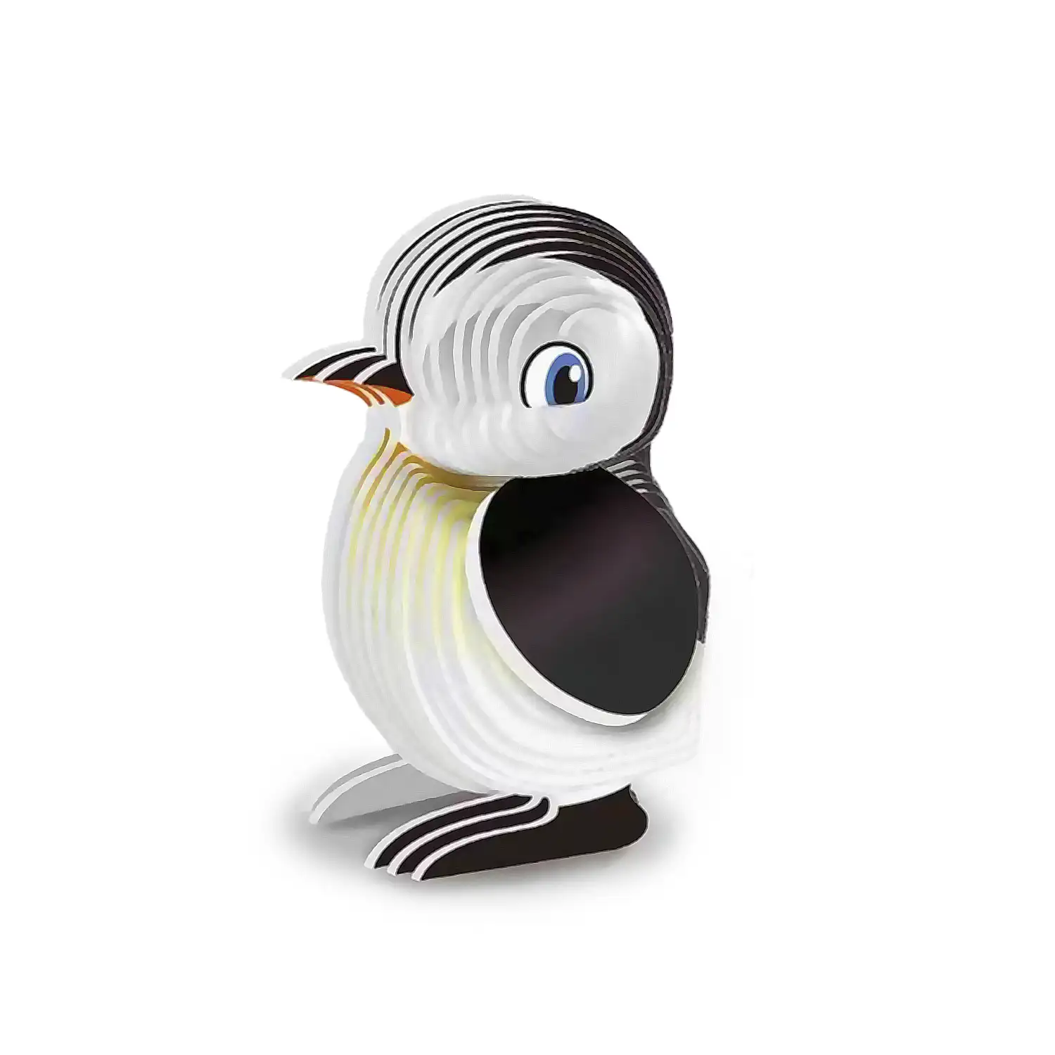 Puzle 3D de cartón con relieve. Diseño de Pingüino.