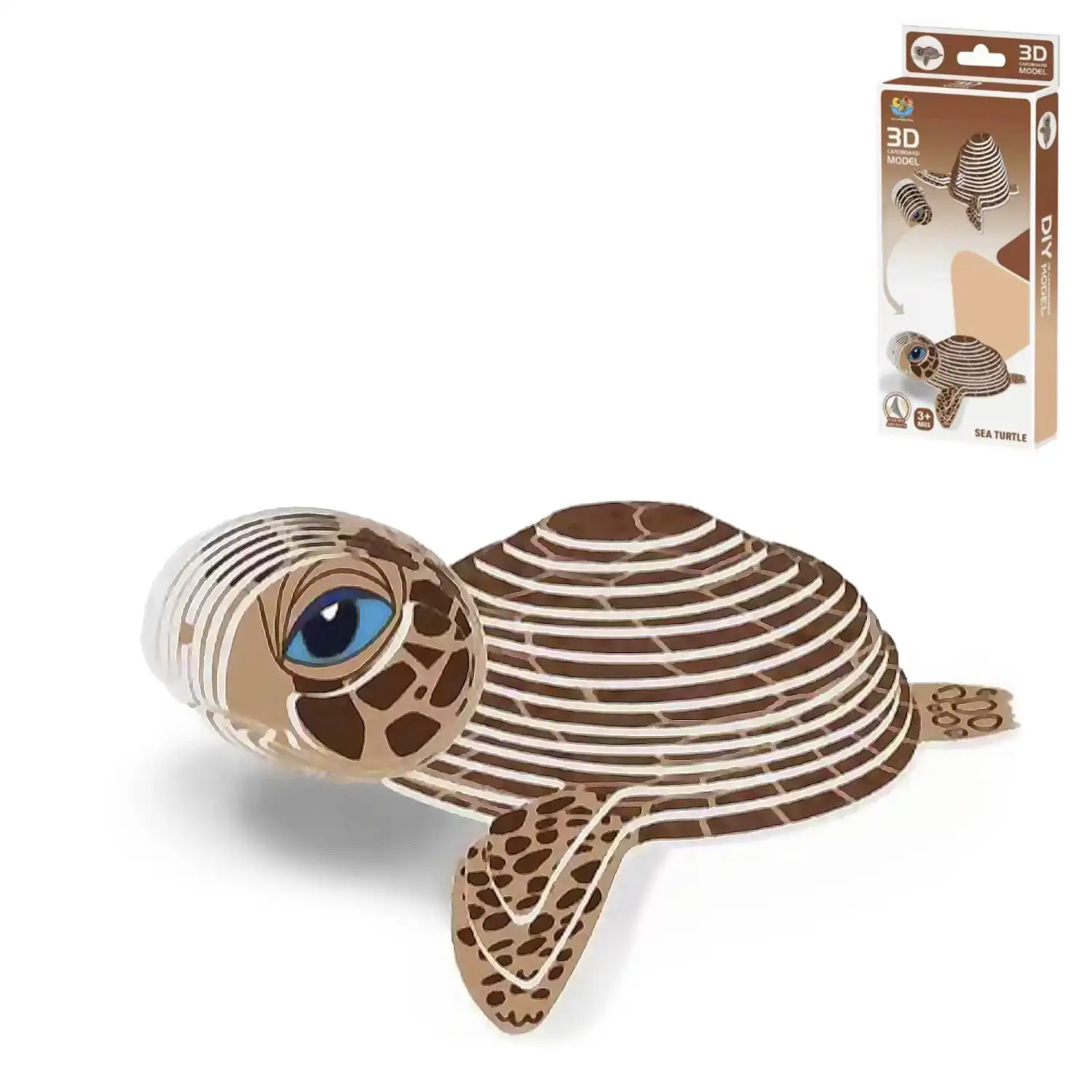 Puzle 3D de cartón con relieve. Diseño de Tortuga.