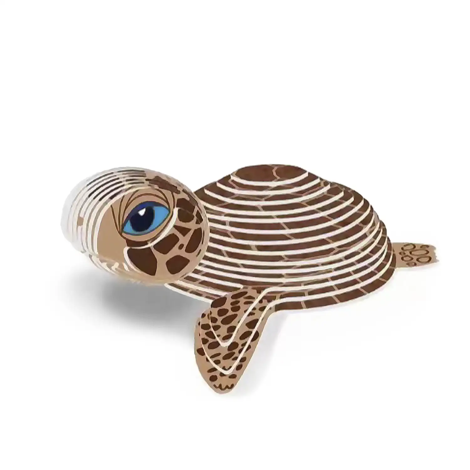 Puzle 3D de cartón con relieve. Diseño de Tortuga.