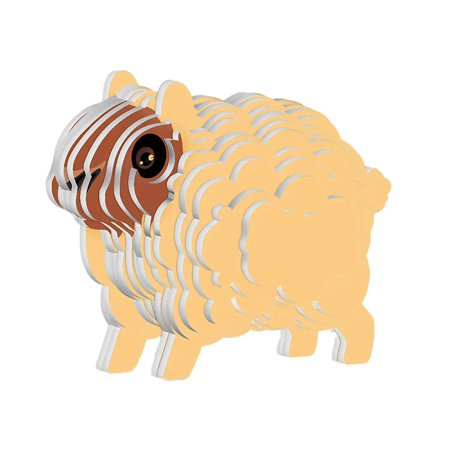 Puzle 3D de cartón con relieve. Diseño de Oveja.