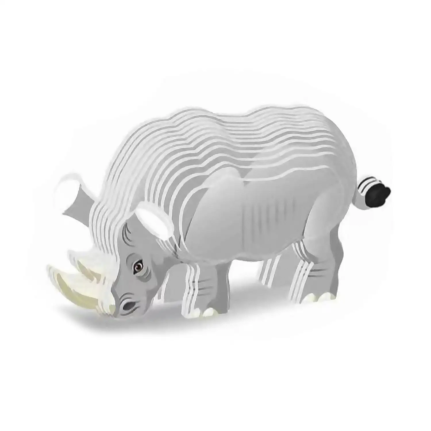 Puzle 3D de cartón con relieve. Diseño de Rinoceronte.