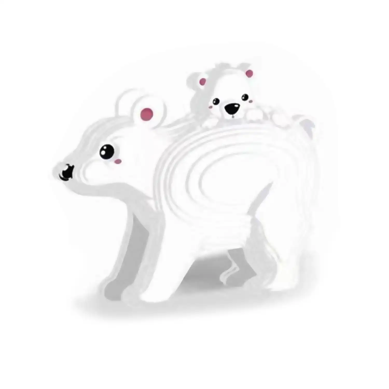 Puzle 3D de cartón con relieve. Diseño de Oso polar.