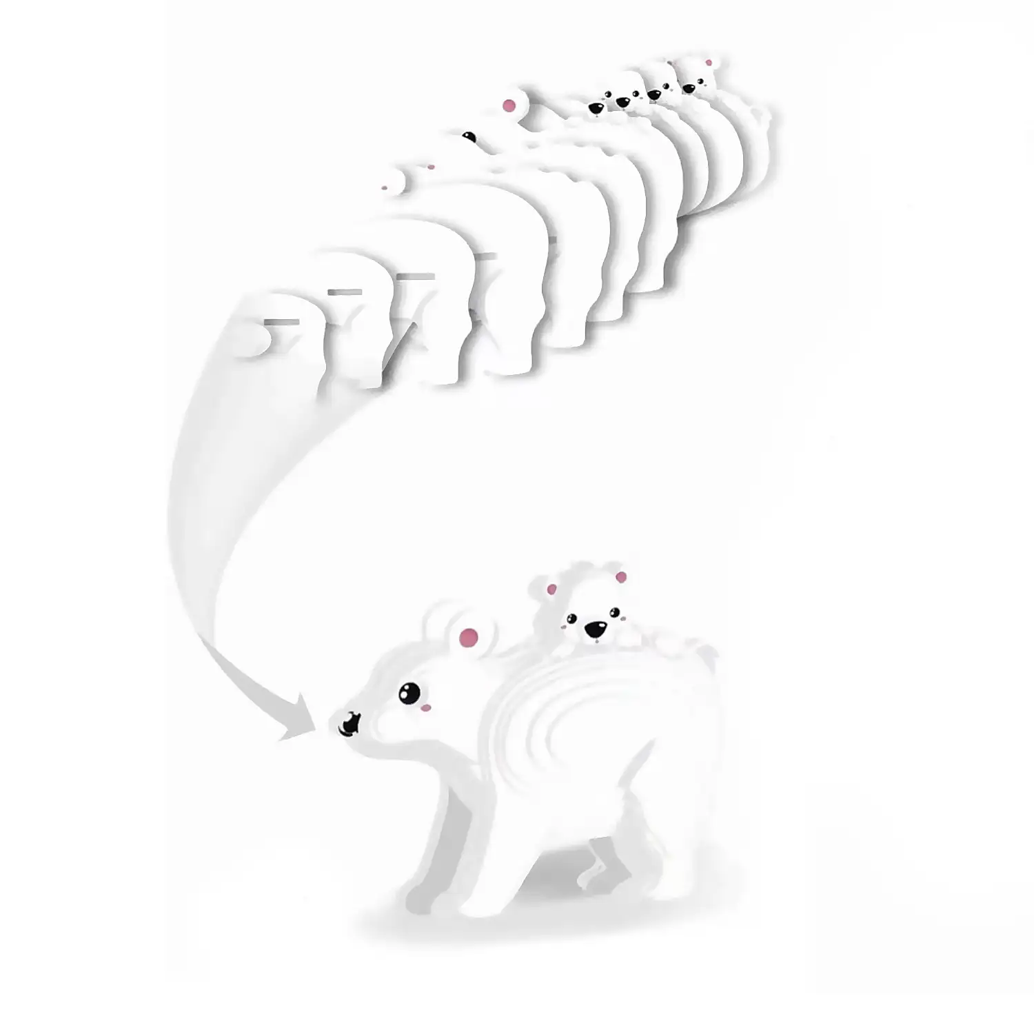 Puzle 3D de cartón con relieve. Diseño de Oso polar.