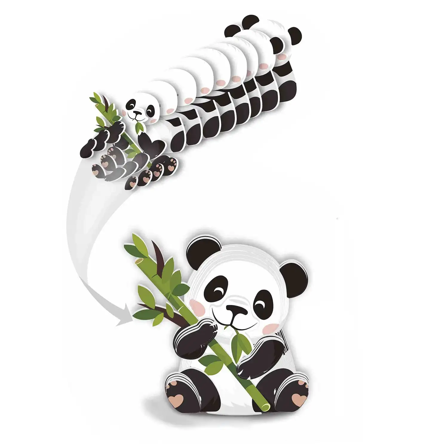 Puzle 3D de cartón con relieve. Diseño de Oso panda.
