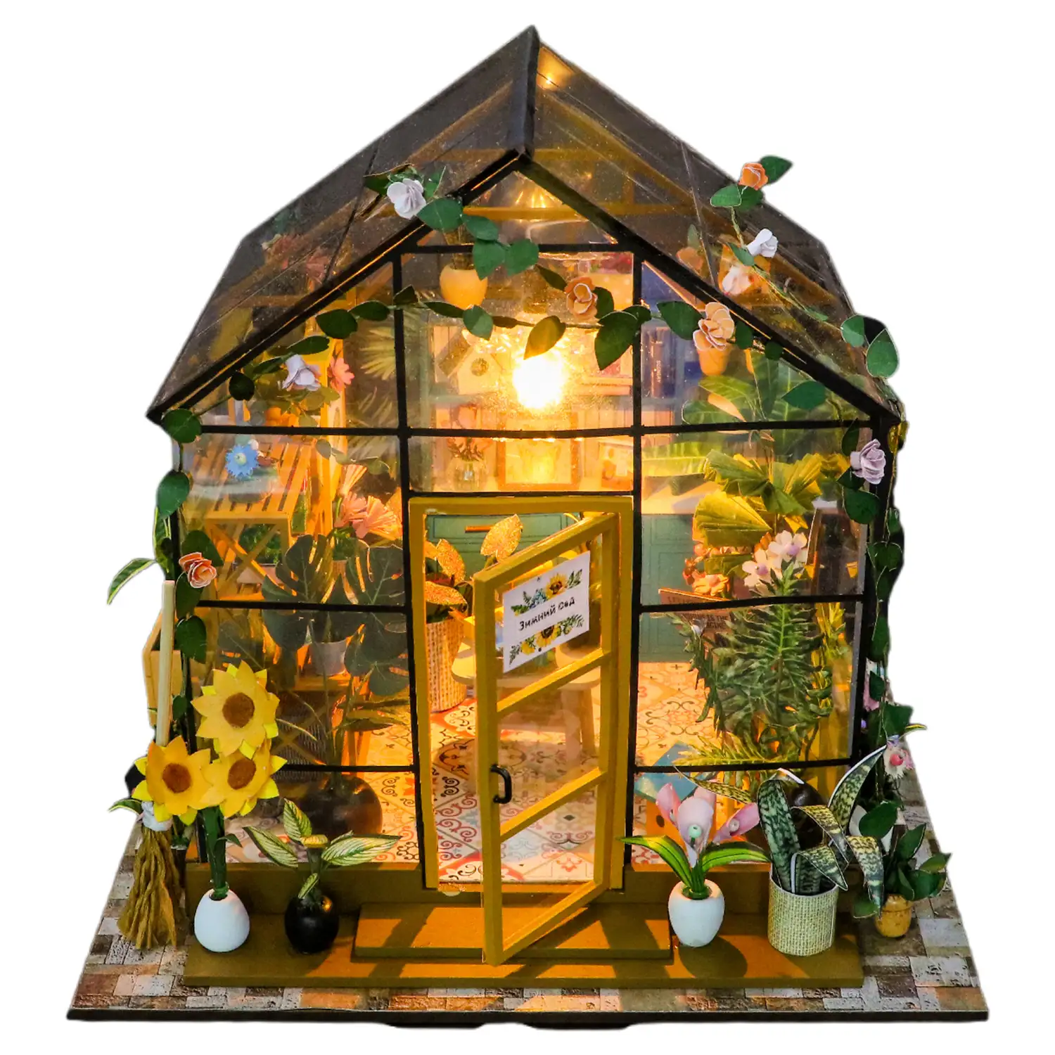 Casa de girasoles. Maqueta 3D realista con gran detalle y luces led.