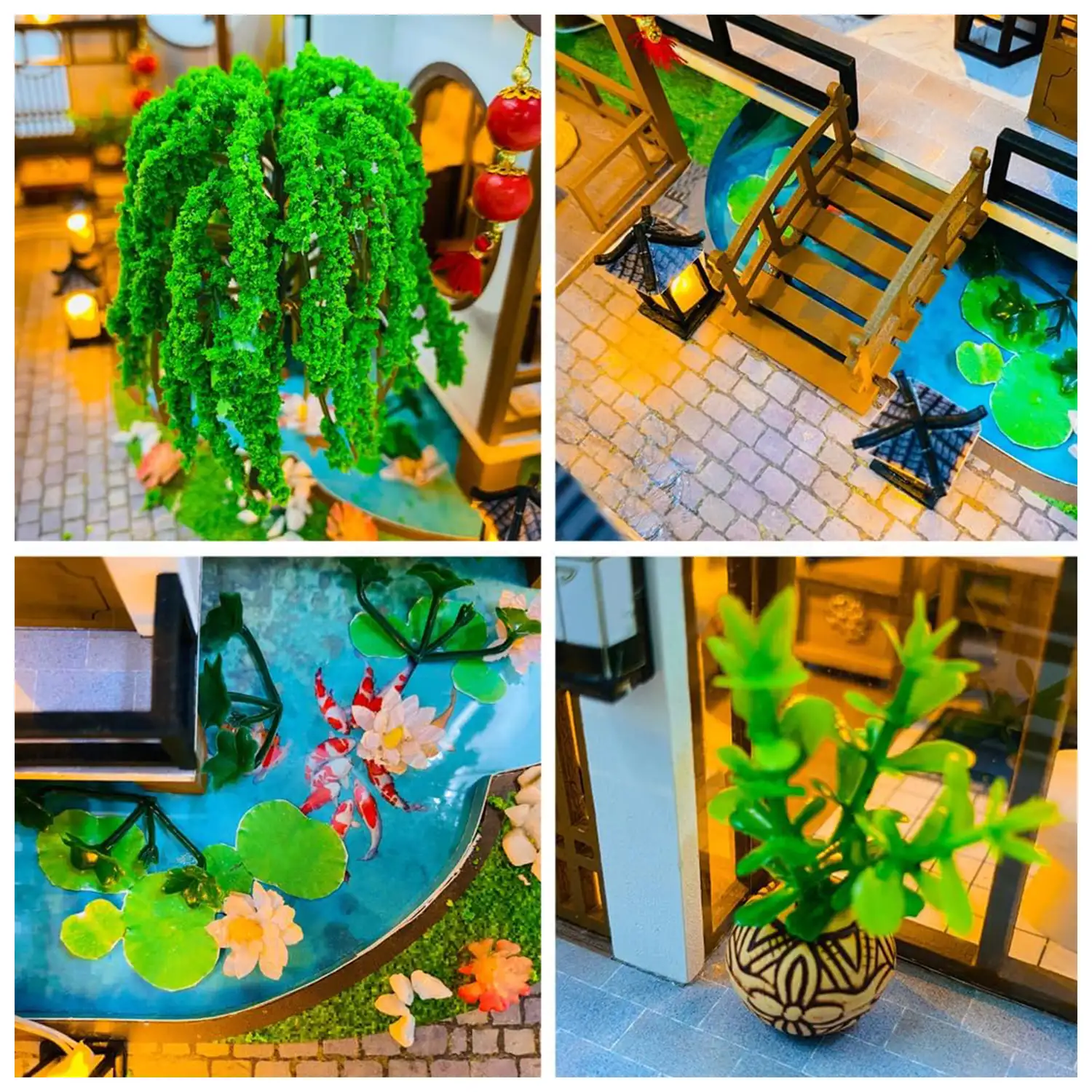 Mansión Entorno Idílico. Maqueta 3D realista con gran detalle y luces led.