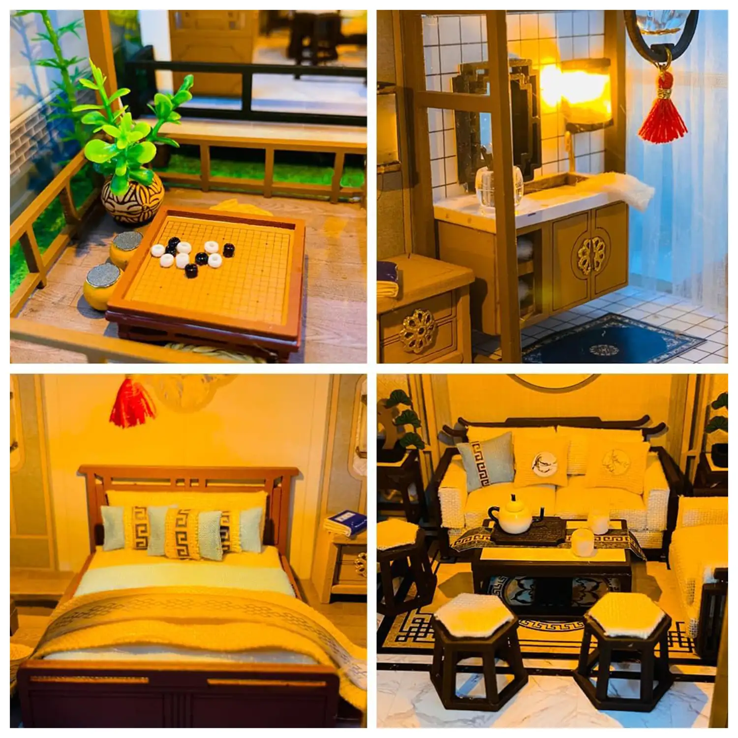 Mansión Entorno Idílico. Maqueta 3D realista con gran detalle y luces led.