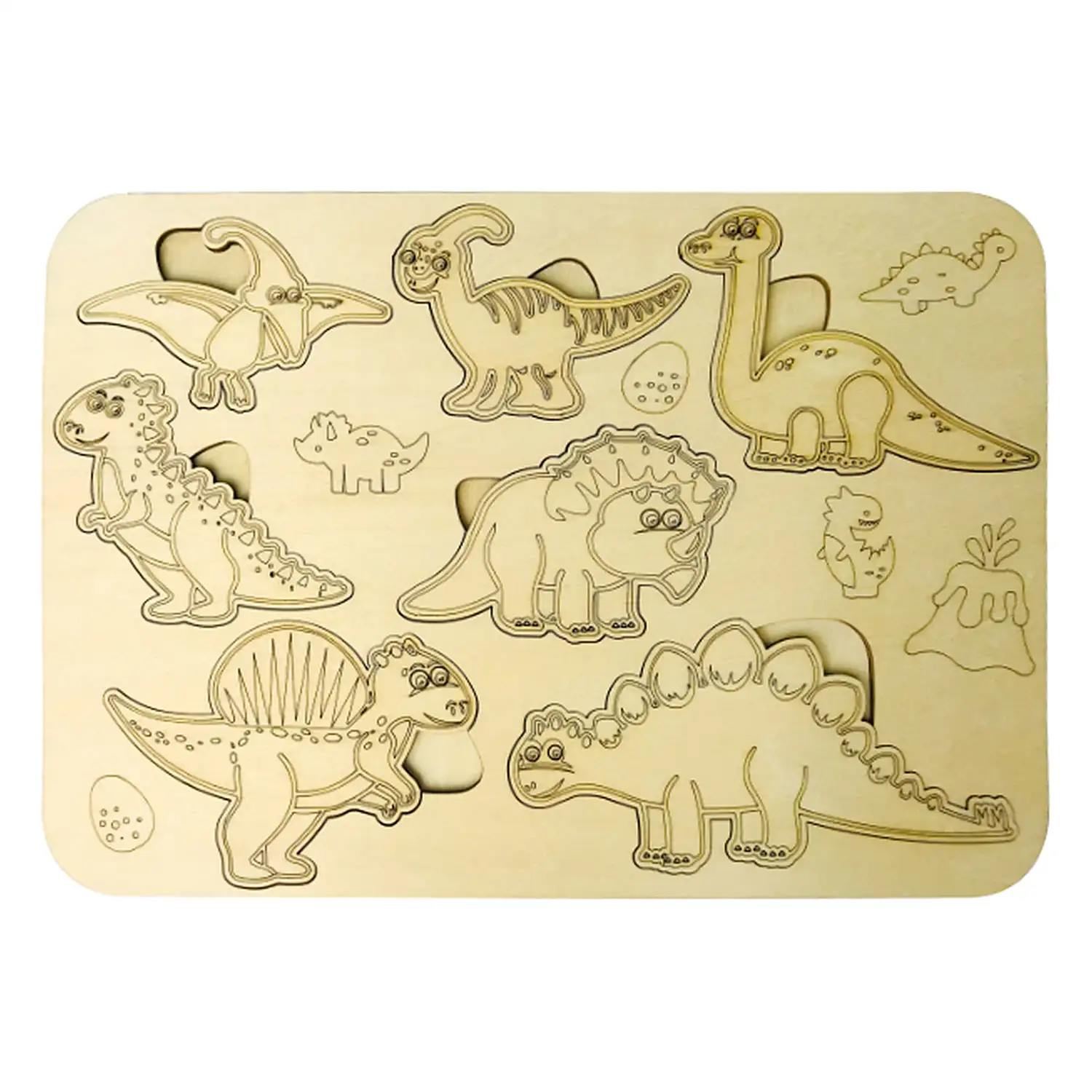 Rompecabezas de madera Diseño Dinosaurios.