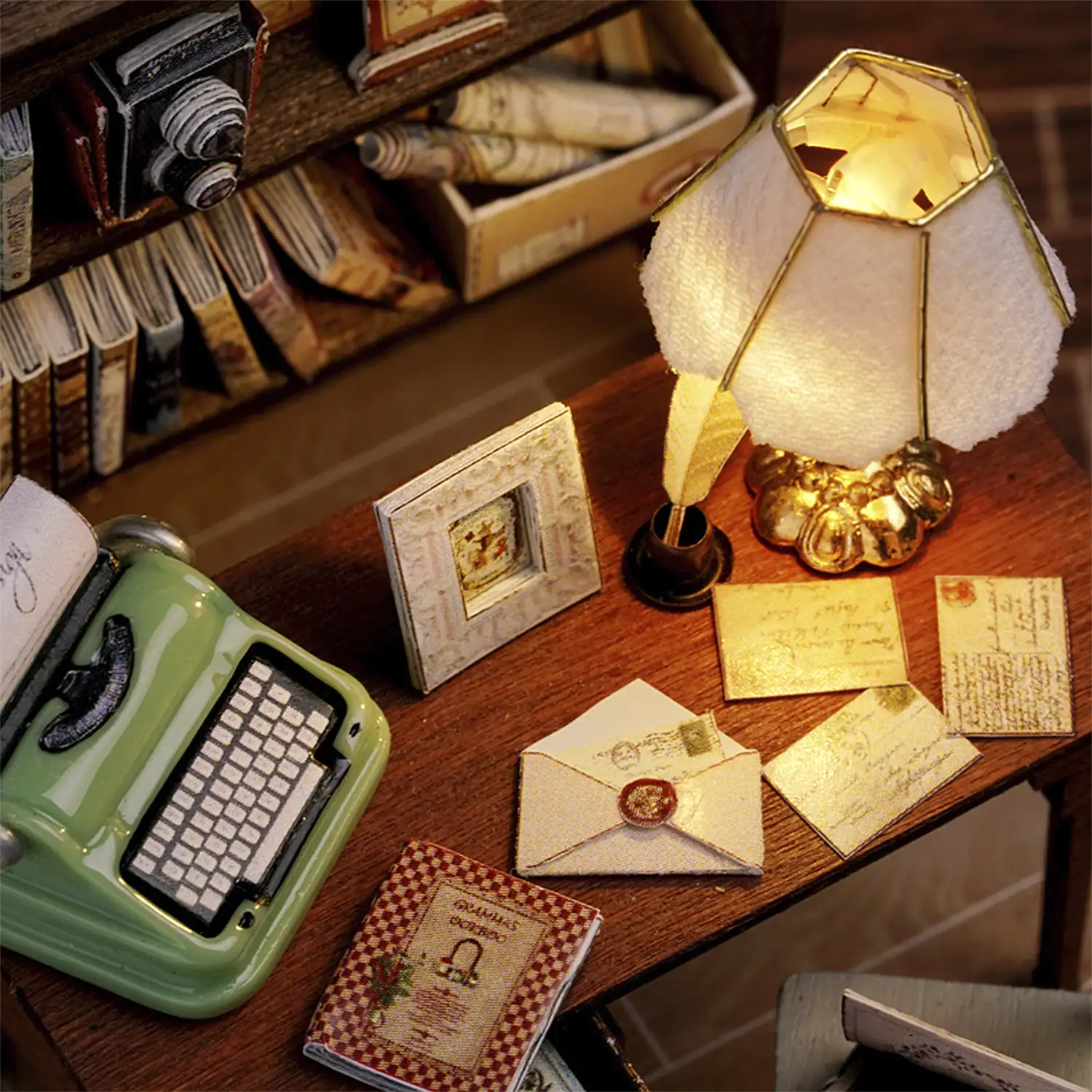 Colección Rincón de la felicidad, Estudio elegante. Maqueta 3D realista con gran detalle y luces led.