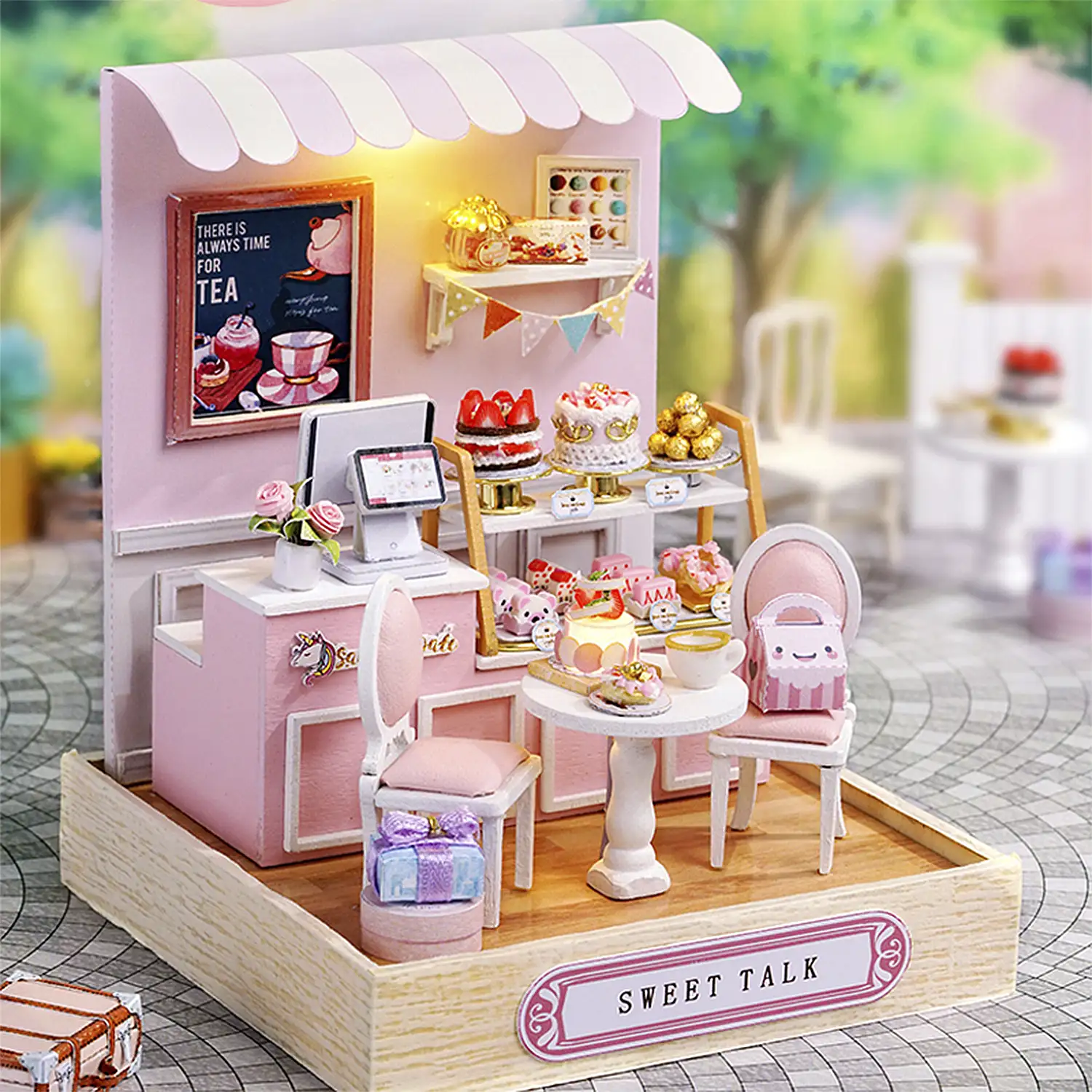 Colección Rincón de la felicidad, Dulce conversación. Maqueta 3D realista con gran detalle y luces led.