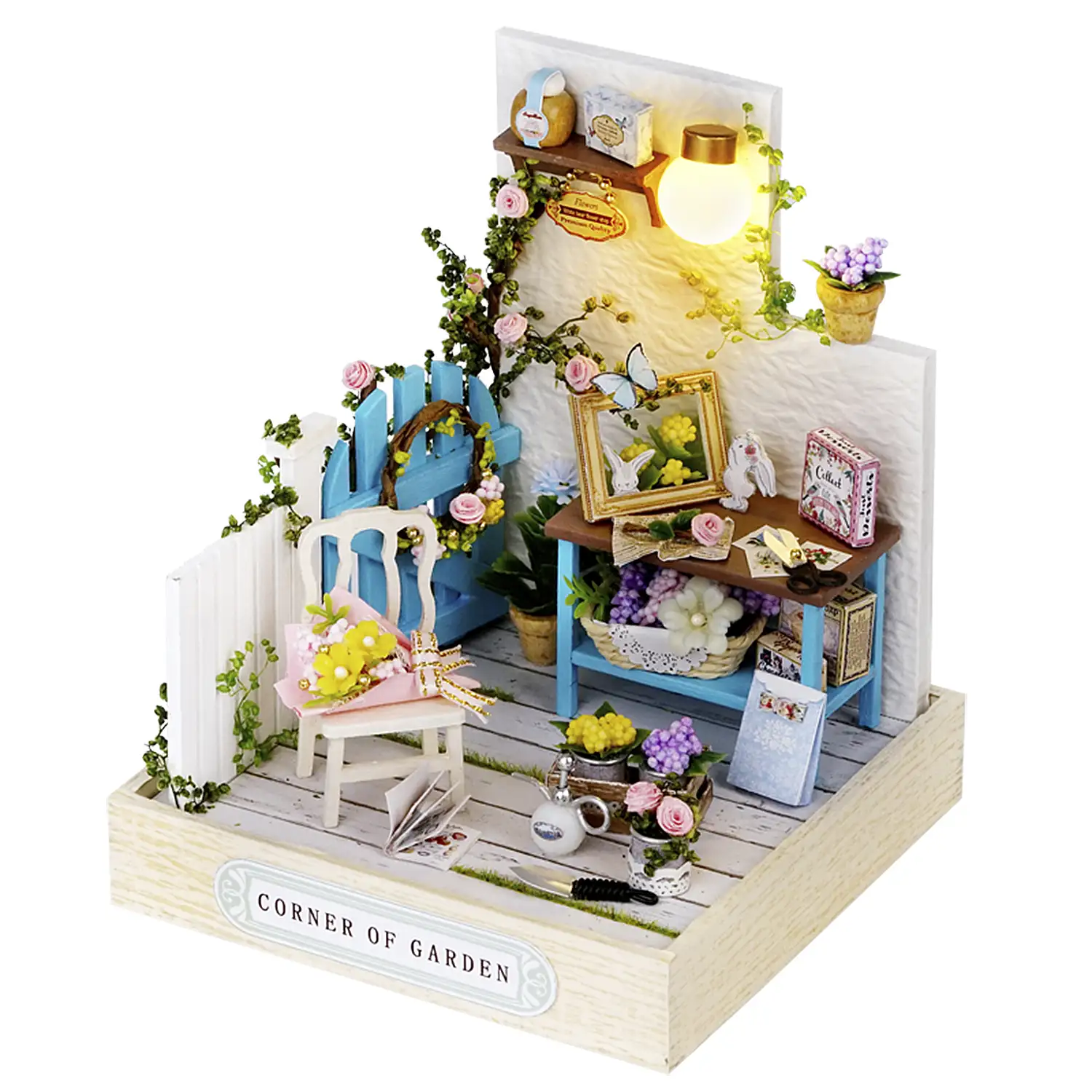 Colección Rincón de la felicidad, Esquina del jardín. Maqueta 3D realista con gran detalle y luces led.
