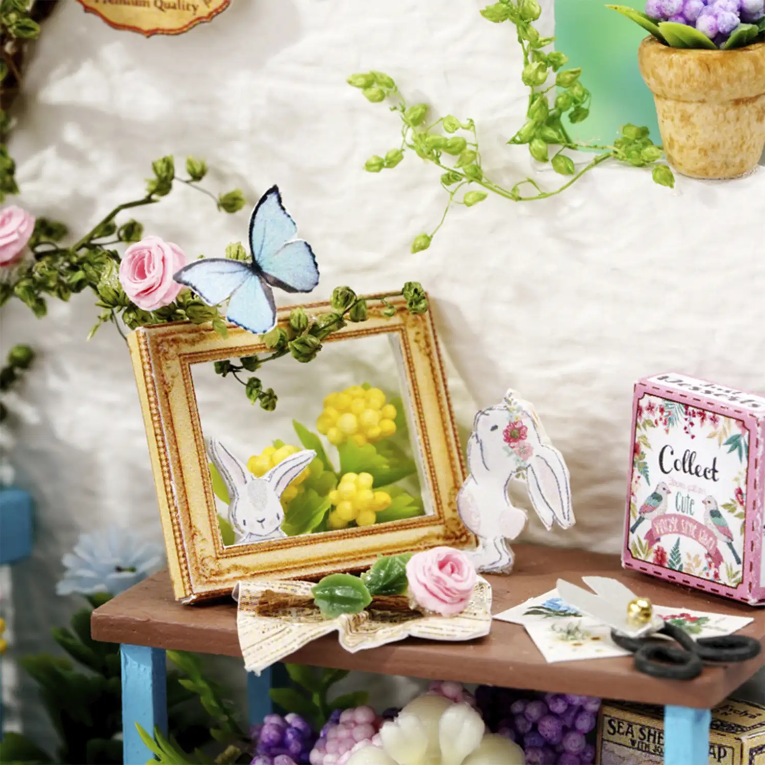 Colección Rincón de la felicidad, Esquina del jardín. Maqueta 3D realista con gran detalle y luces led.